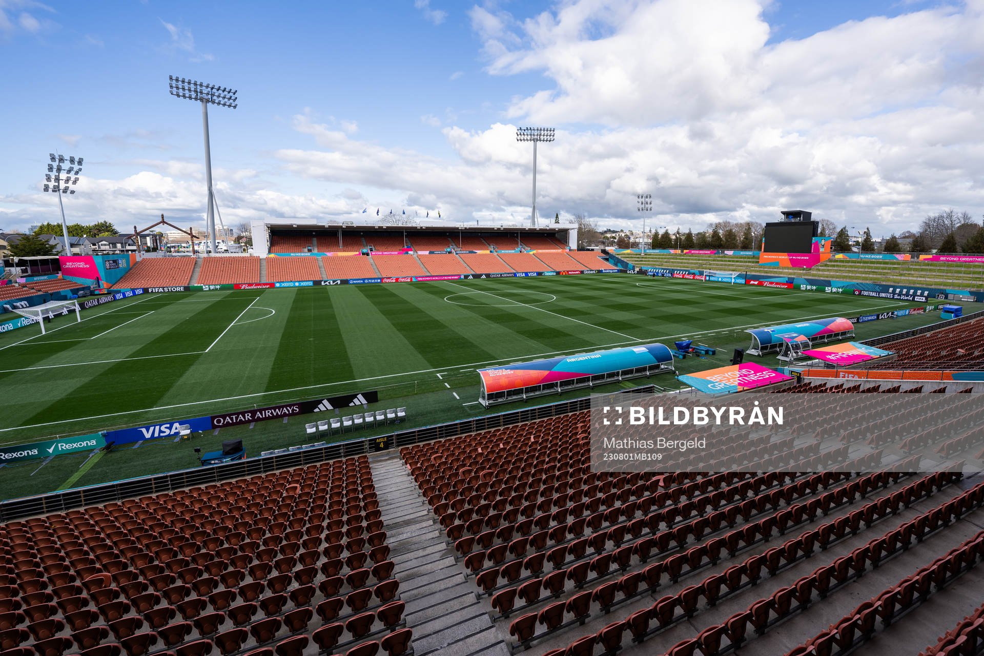 General view of Waikato Stadium of the Swedish women's