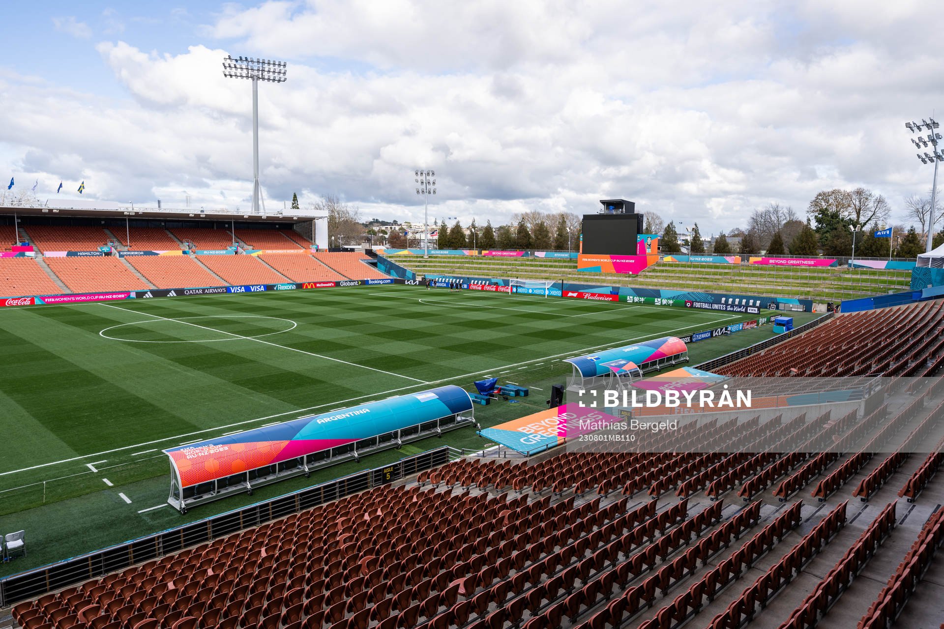 General view of Waikato Stadium of the Swedish women's