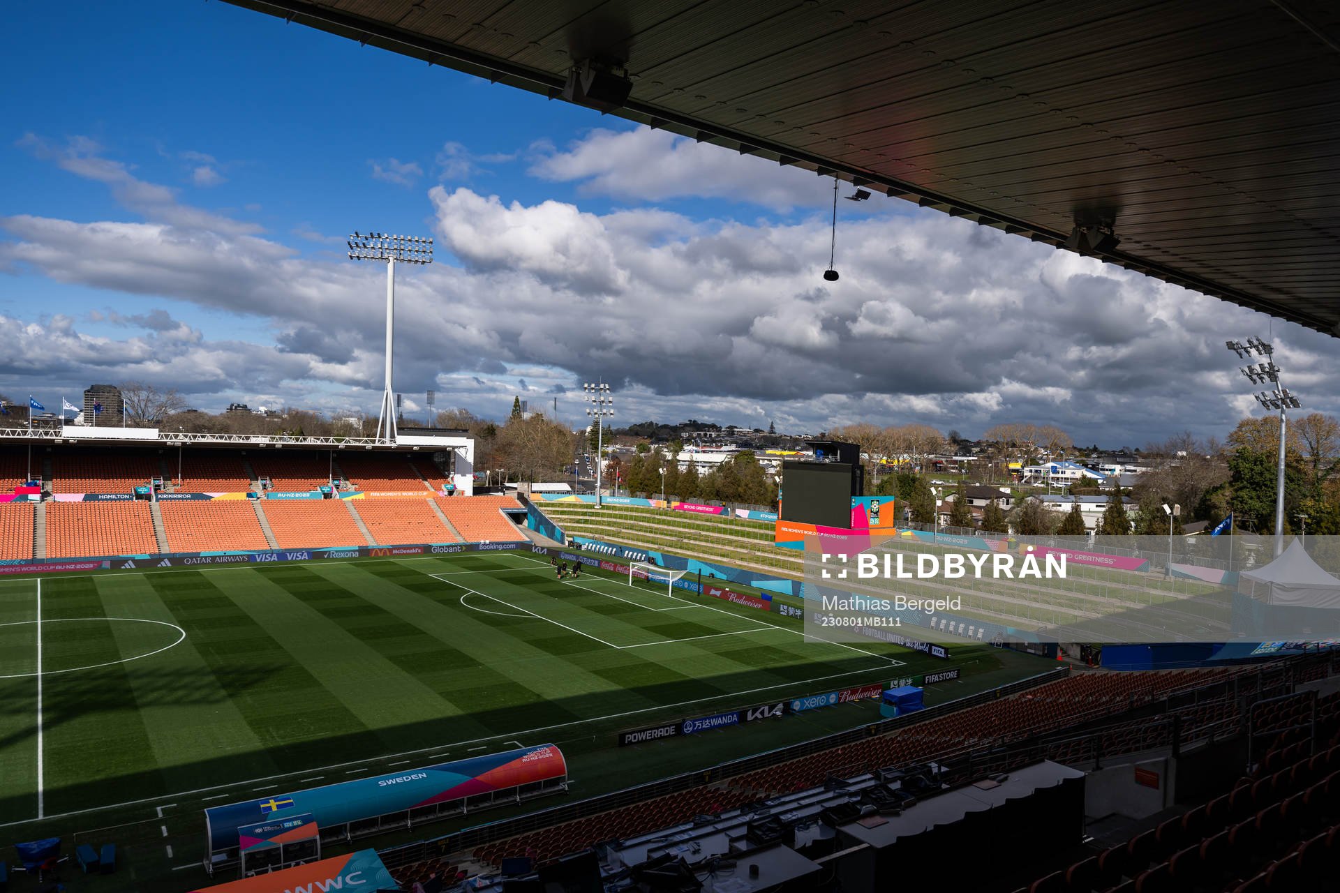 General view of Waikato Stadium of the Swedish women's