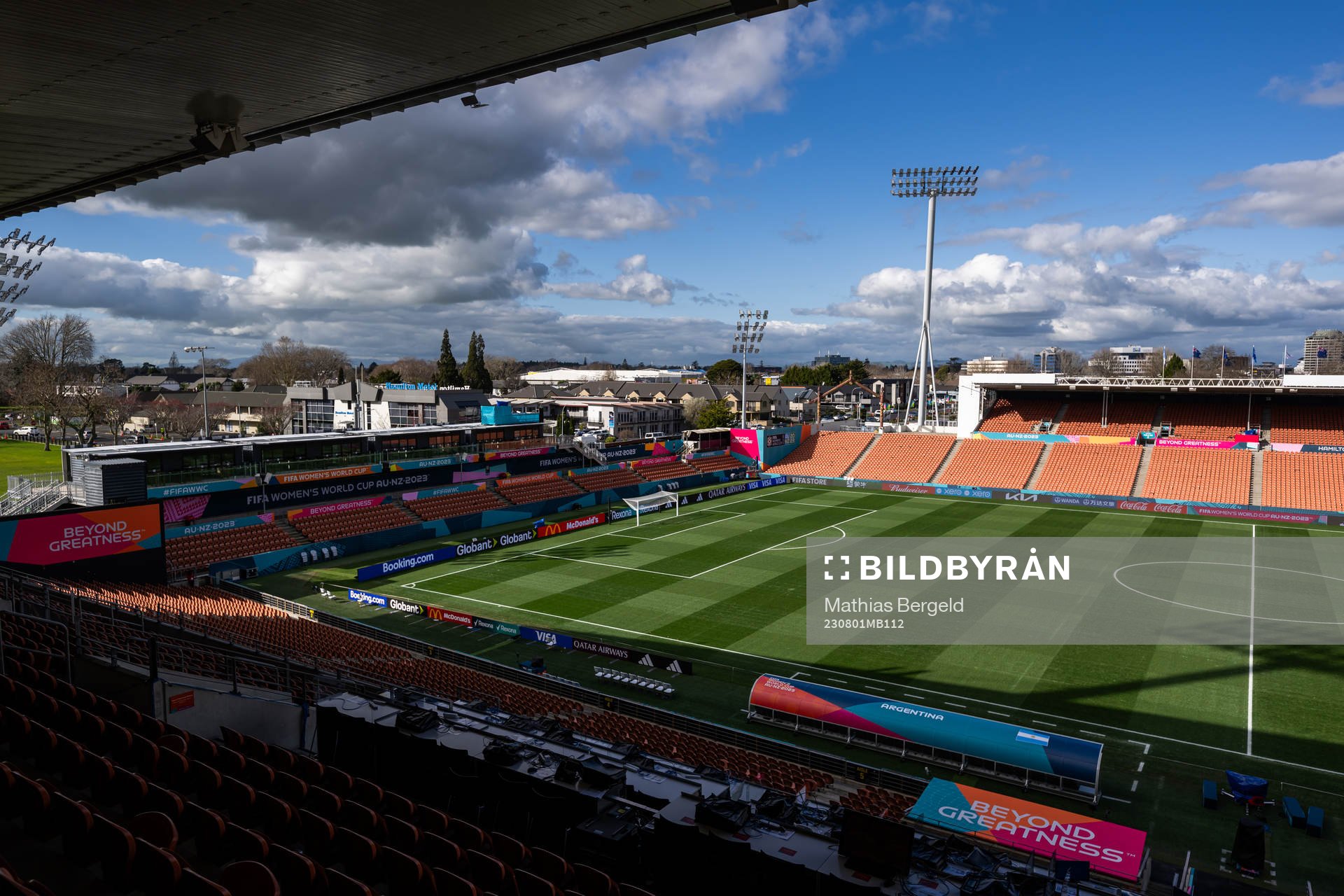 General view of Waikato Stadium of the Swedish women's