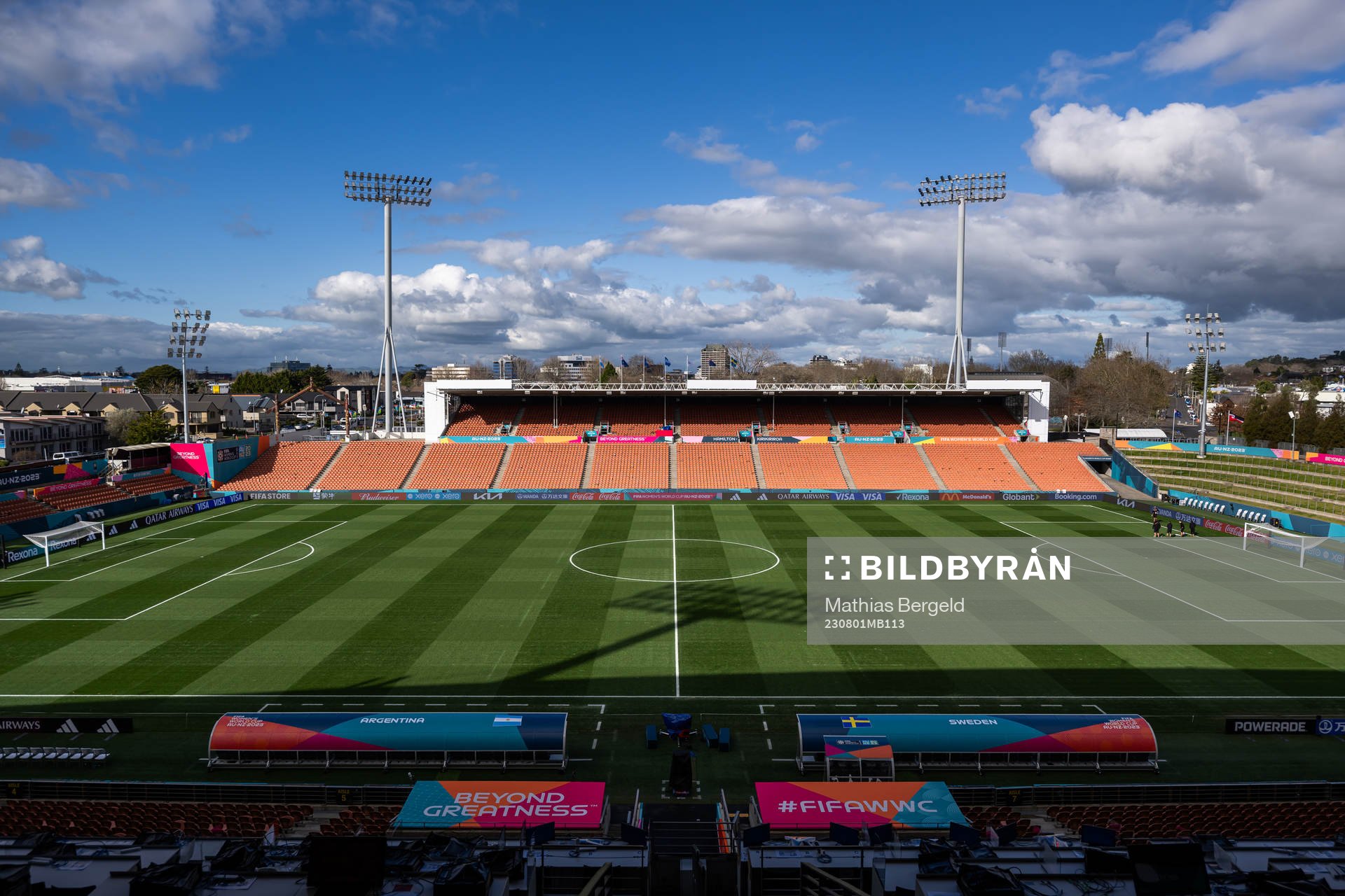 General view of Waikato Stadium of the Swedish women's