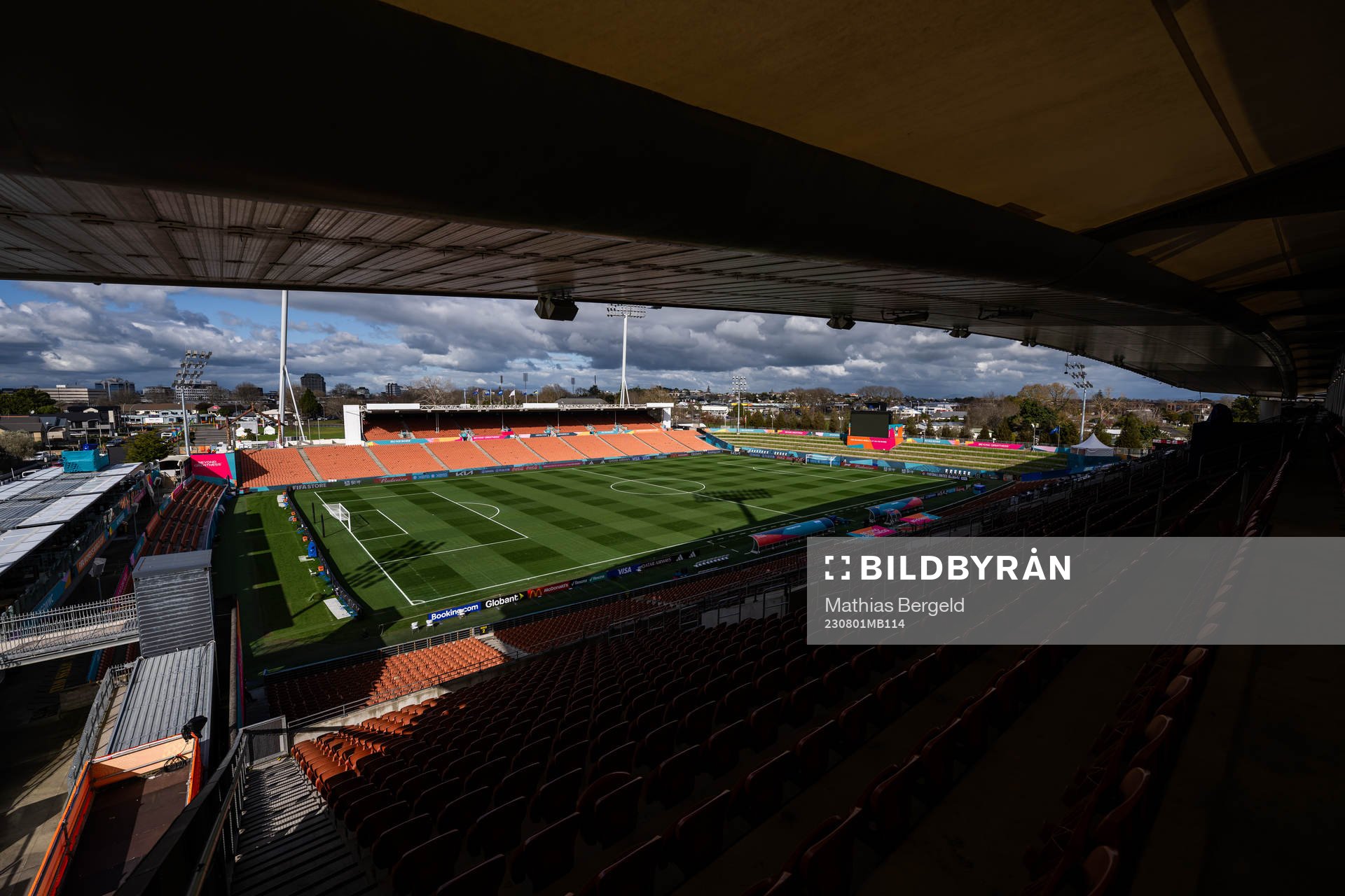 General view of Waikato Stadium of the Swedish women's