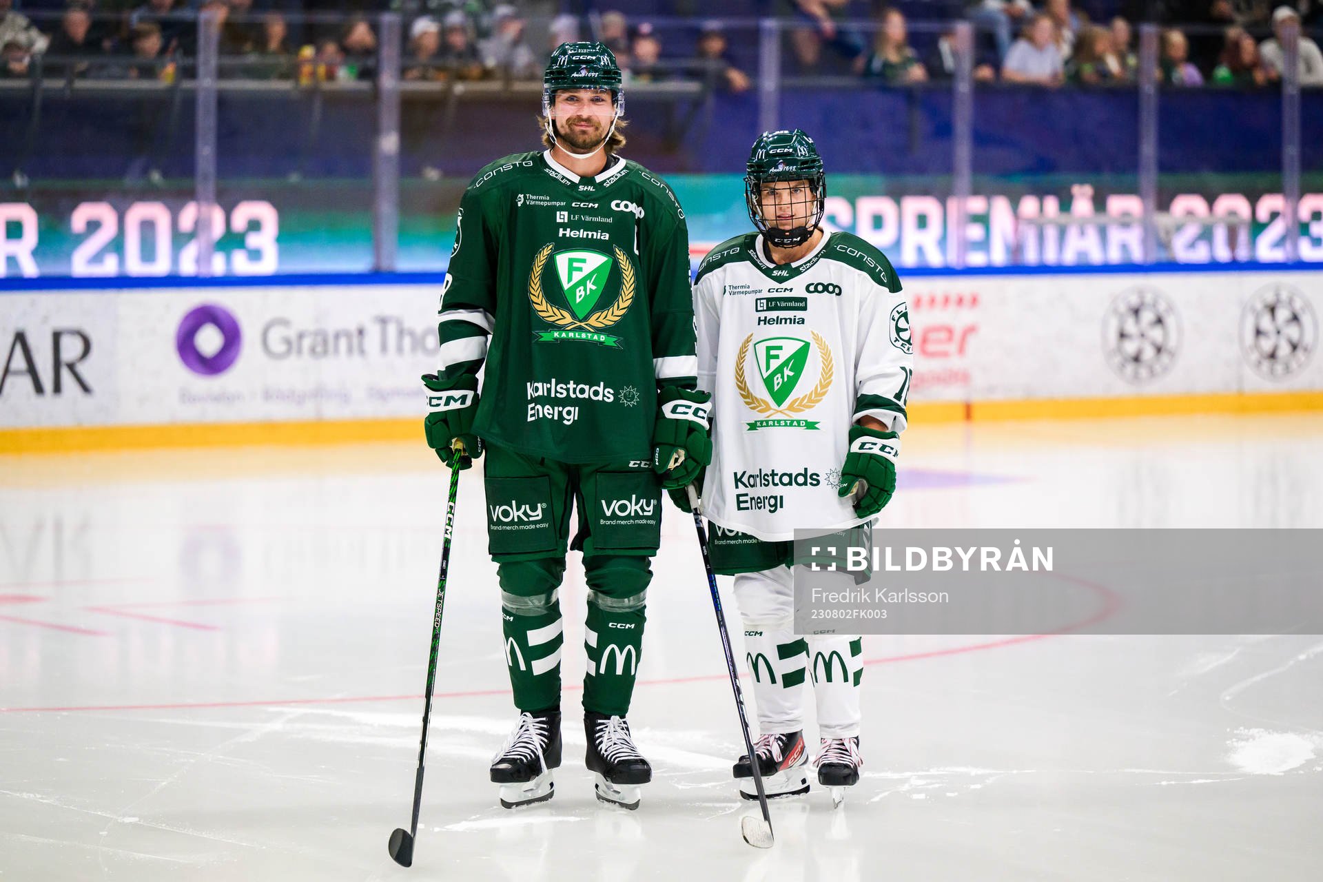 Färjestads Linus Johansson och Färjestads dam, Emma