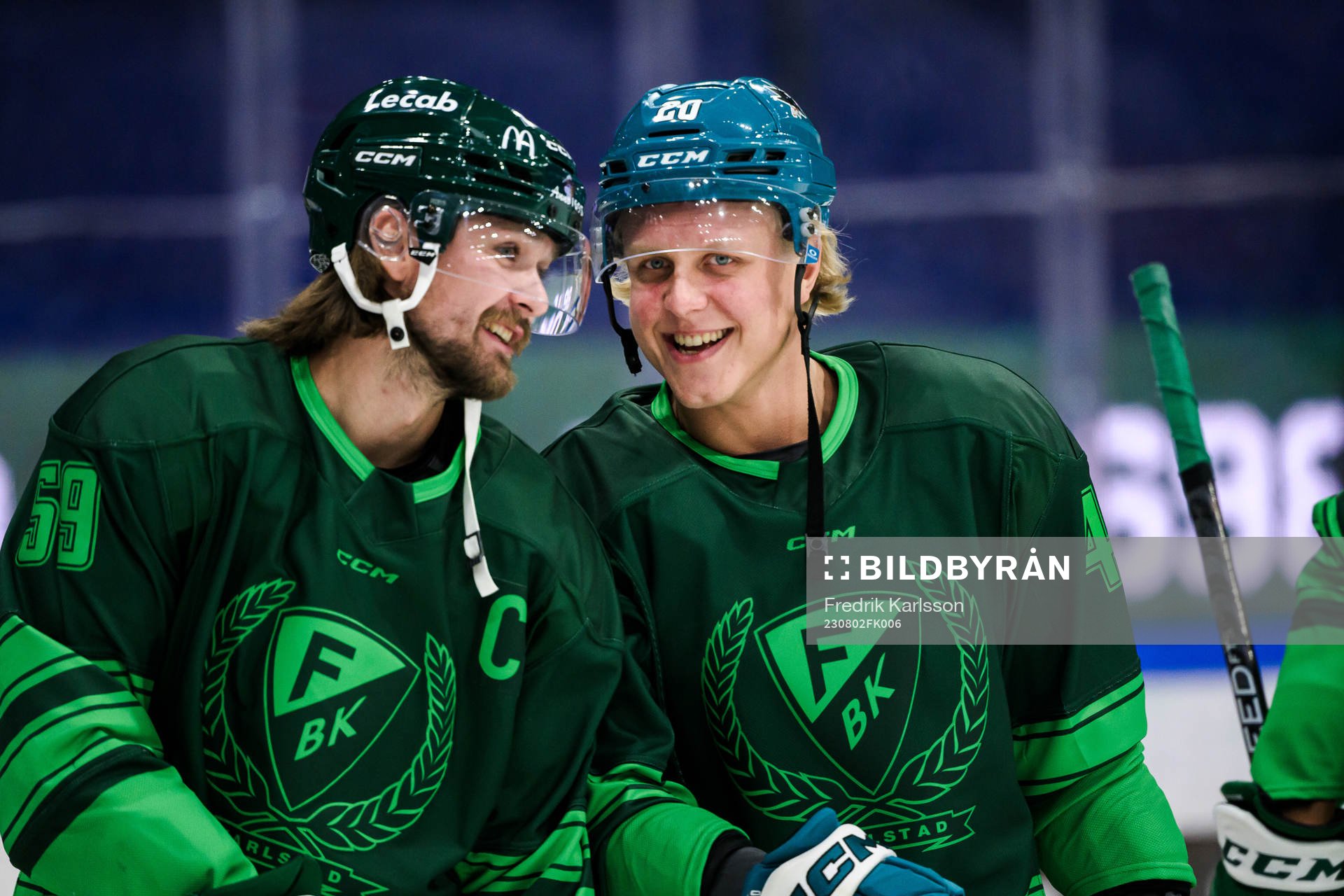 Färjestads Linus Johansson och Fabian Zetterlund