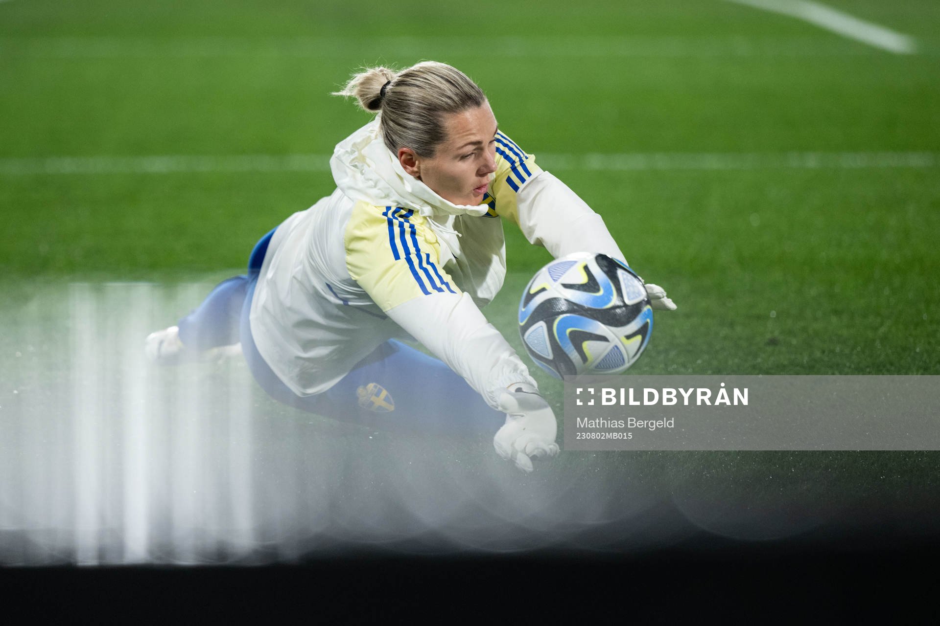Goalkeeper Jennifer Falk of Sweden