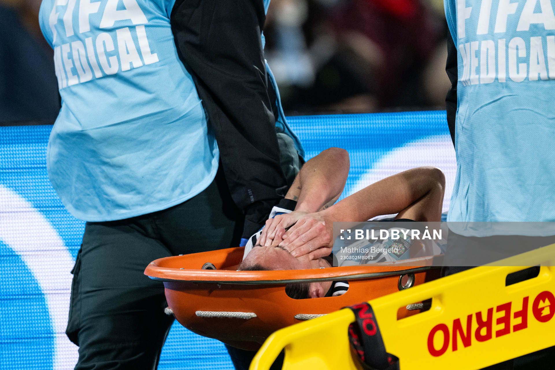 Florencia Bonsegundo of Argentina in pain