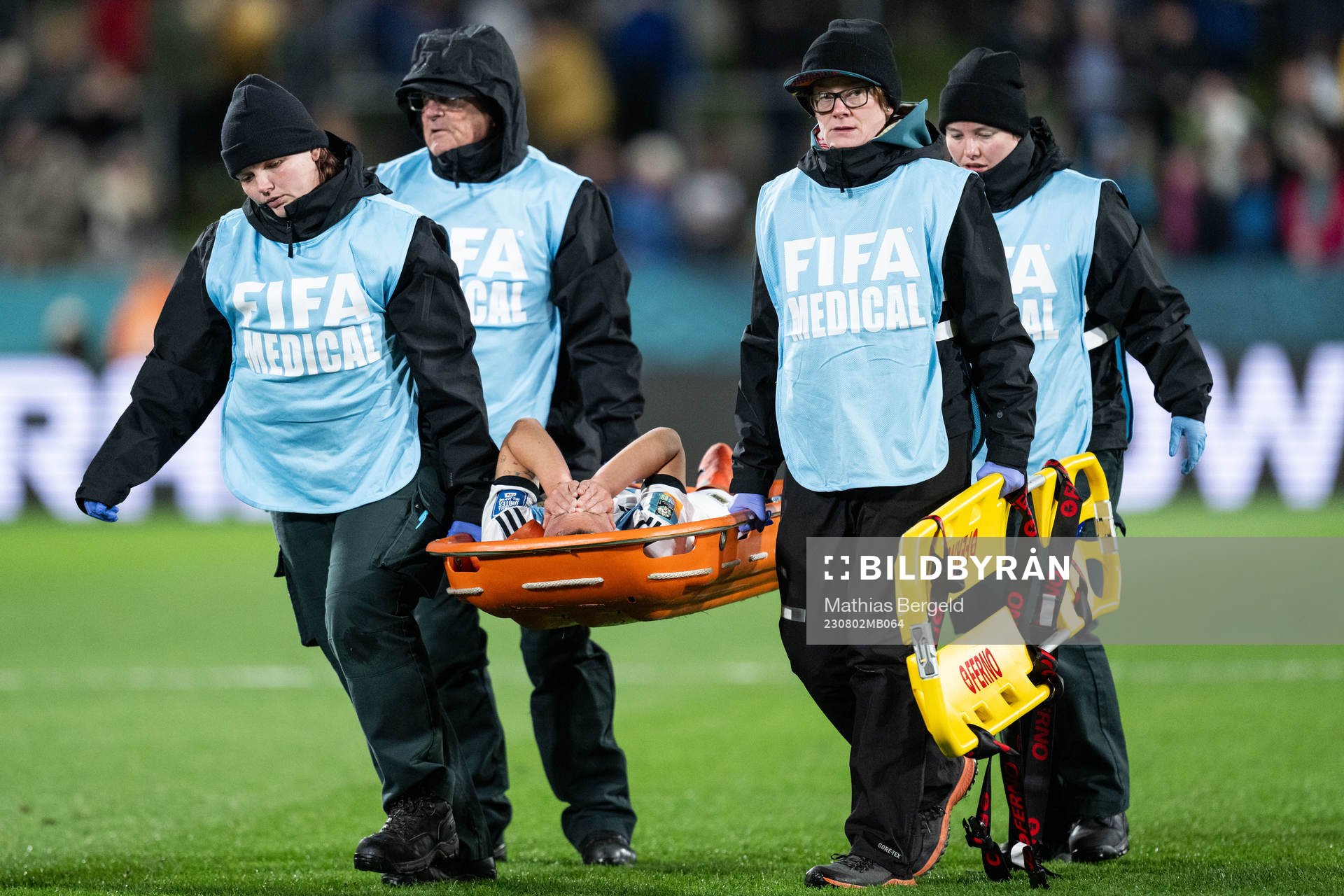 Florencia Bonsegundo of Argentina in pain