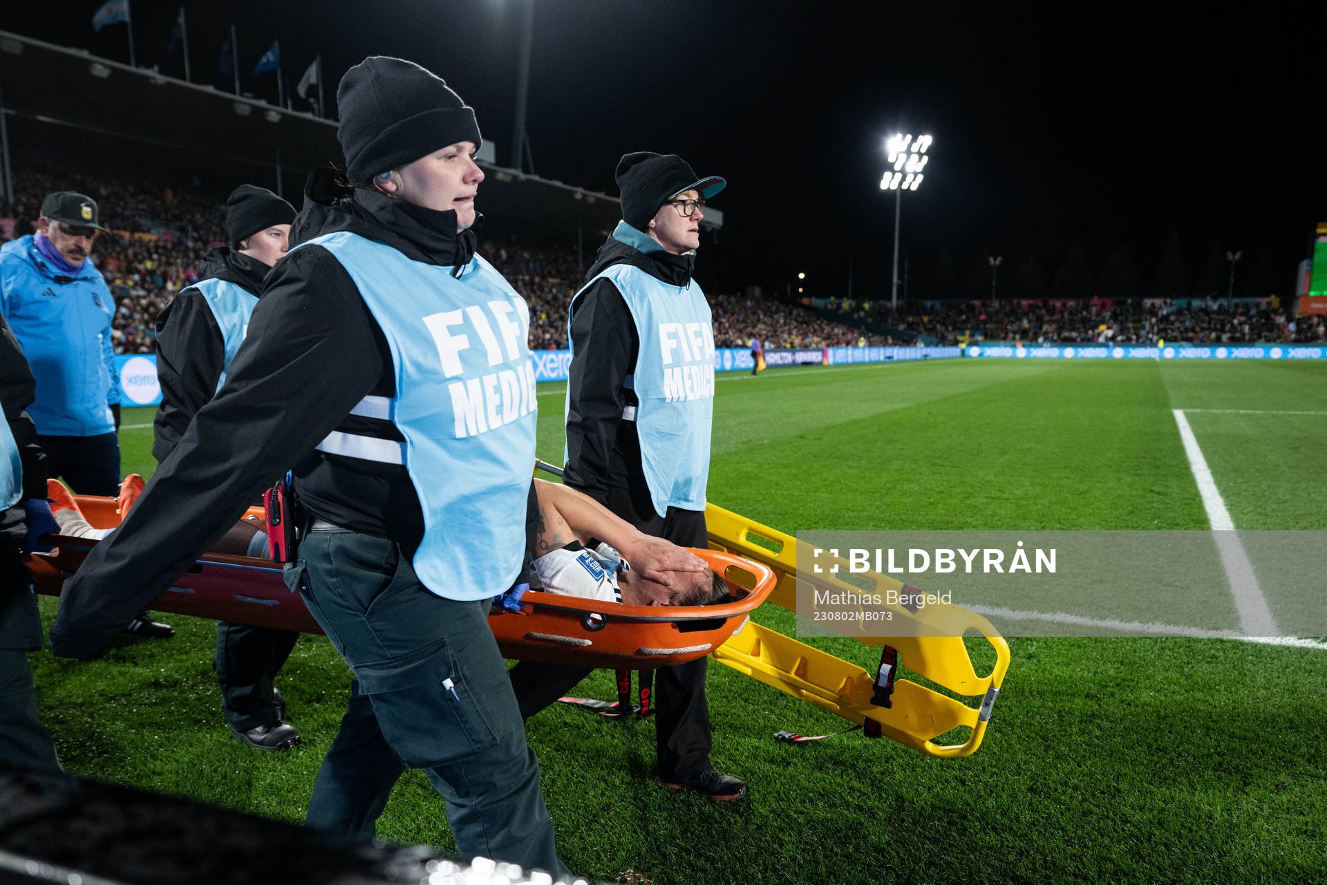 Florencia Bonsegundo of Argentina in pain