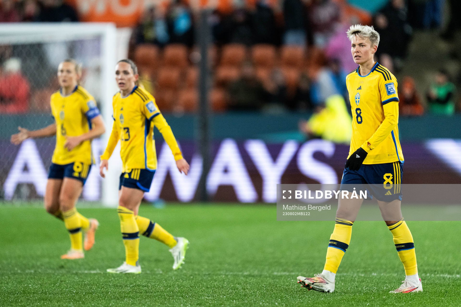 Magdalena Eriksson, Elin Rubensson and Lina Hurtig of Sweden