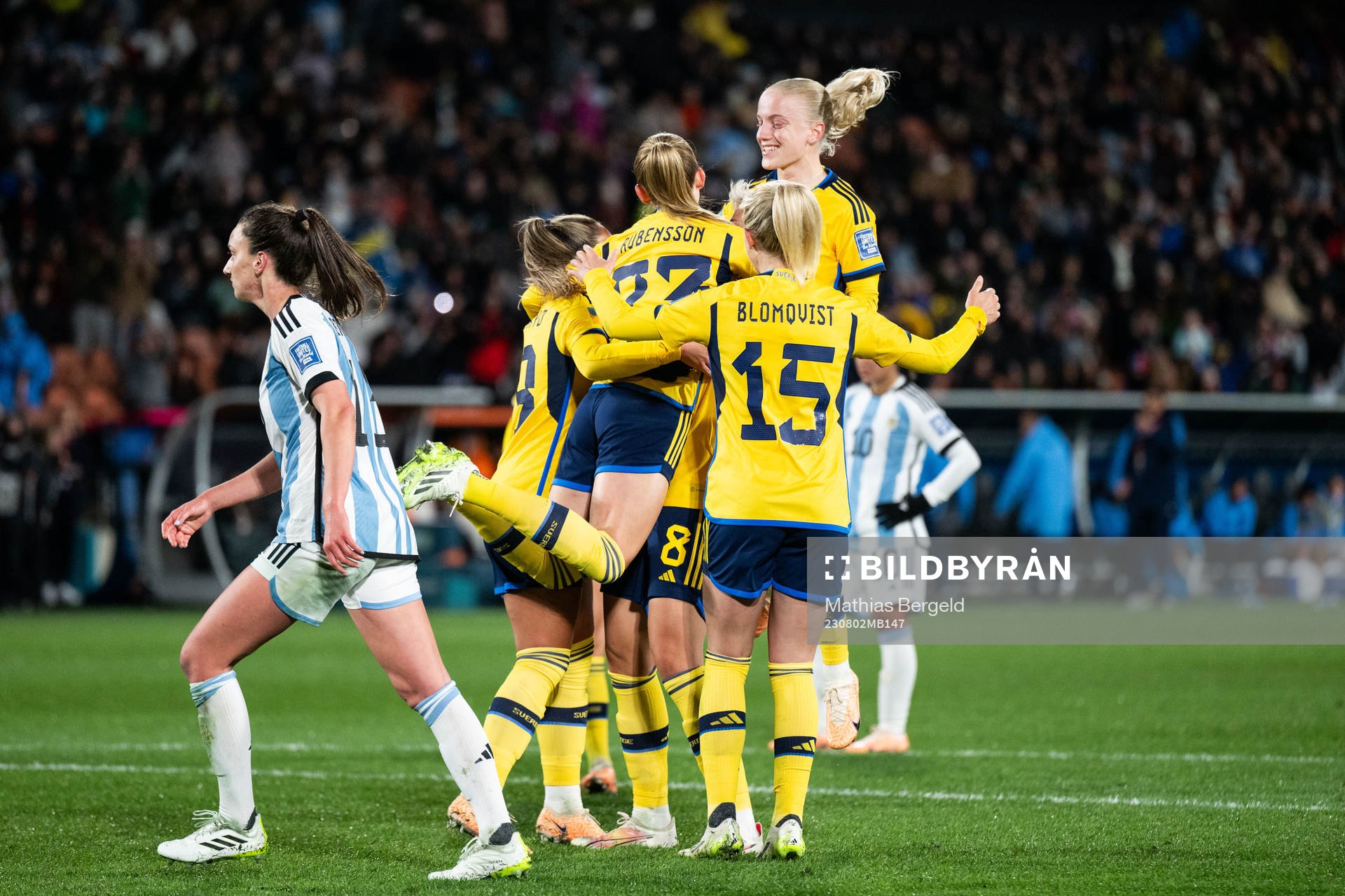 Elin Rubensson of Sweden celebrates with Johanna Rytting