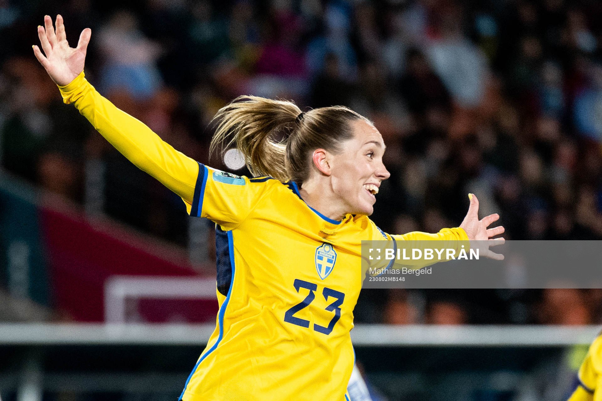 Elin Rubensson of Sweden celebrates
