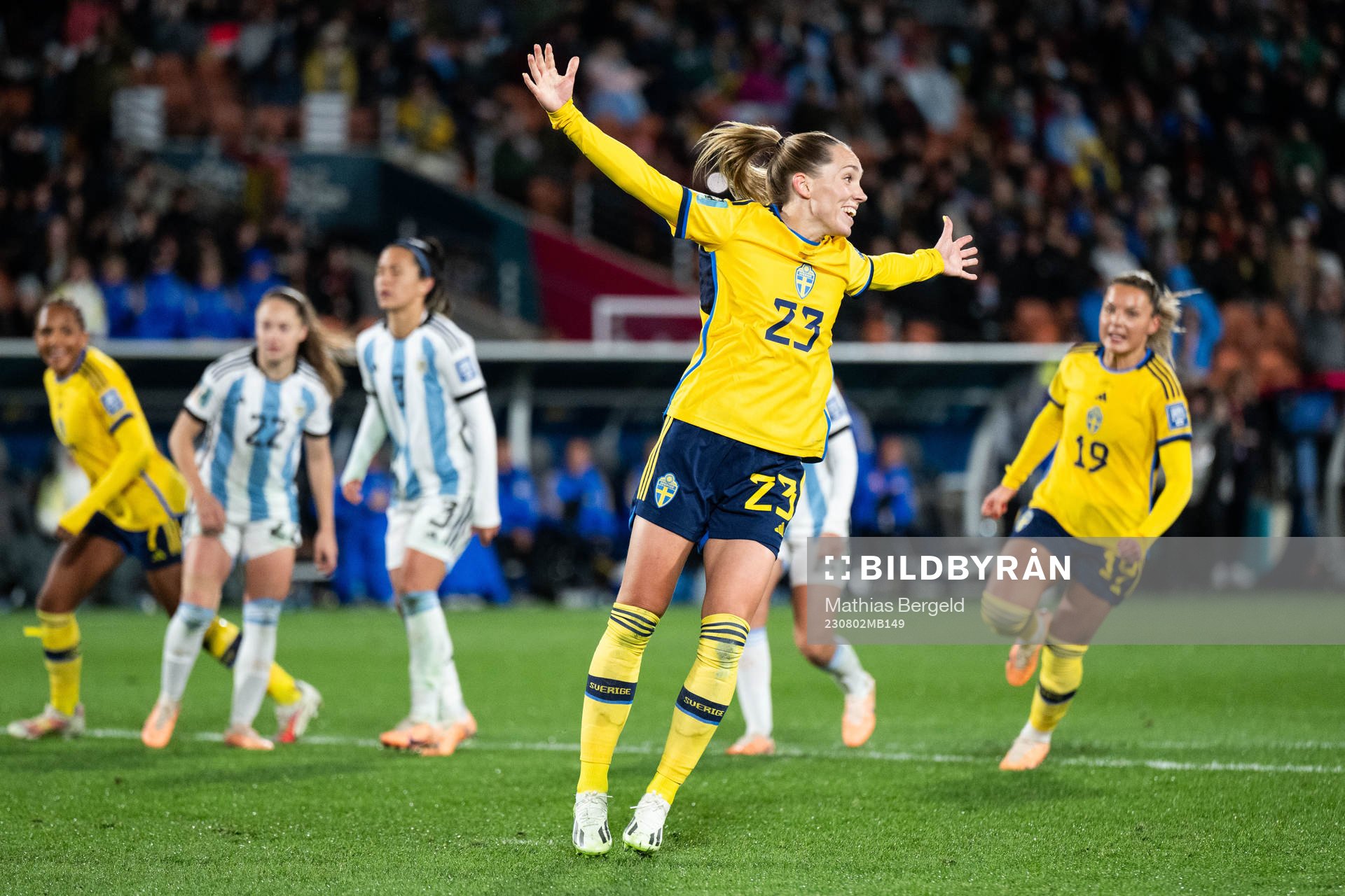 Elin Rubensson of Sweden celebrates