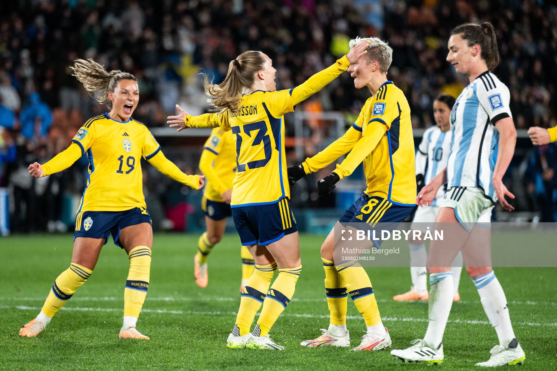 Elin Rubensson of Sweden celebrates with Johanna Rytting