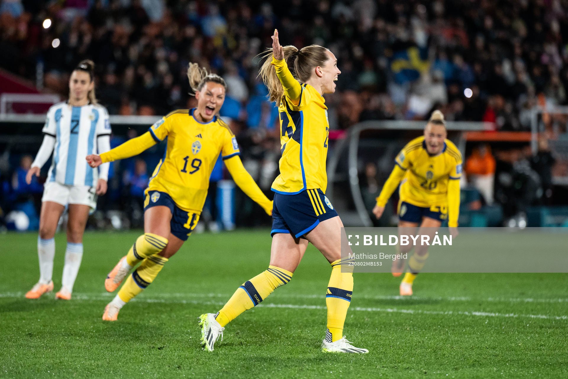 Elin Rubensson of Sweden celebrates with Johanna Rytting