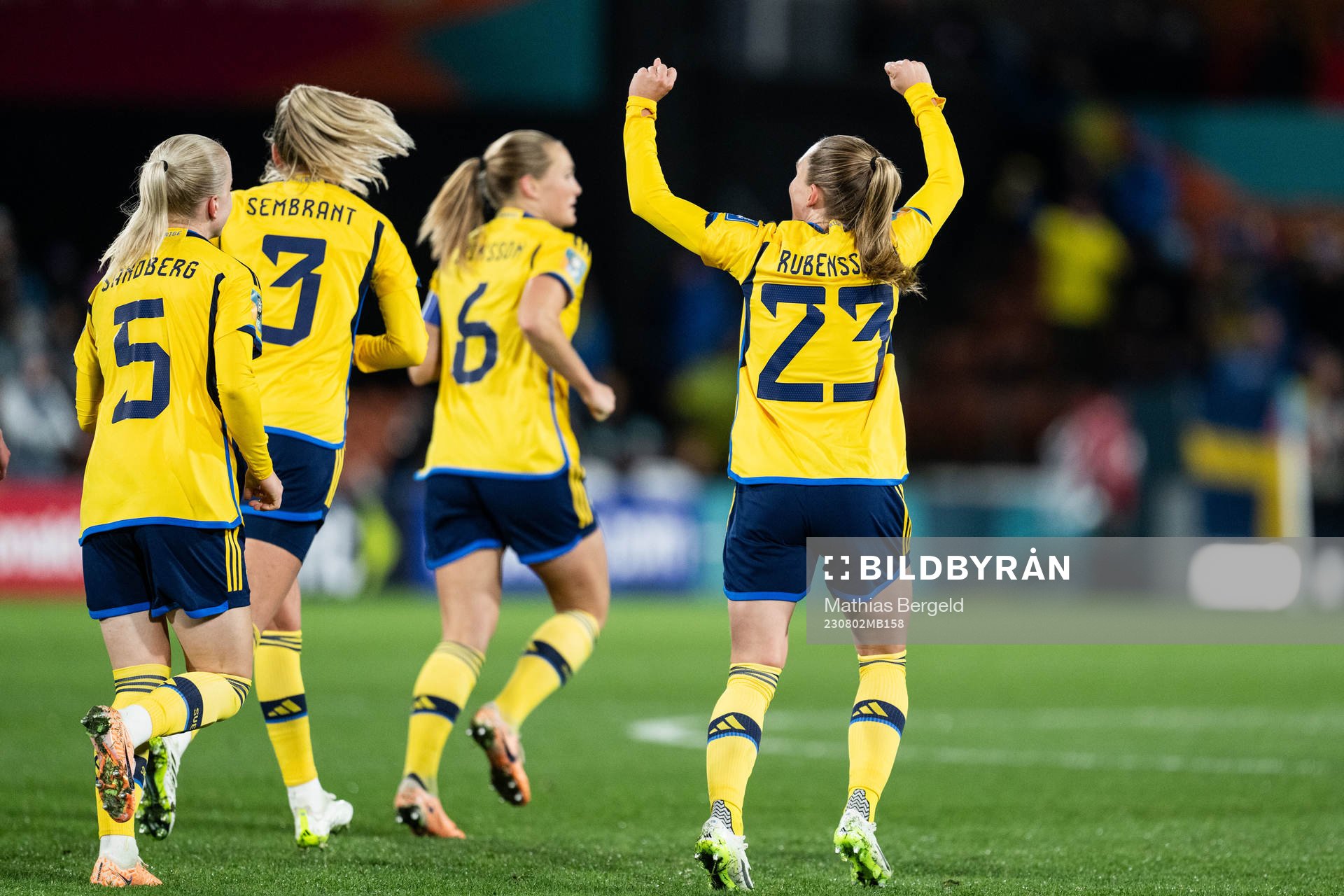 Elin Rubensson of Sweden celebrates