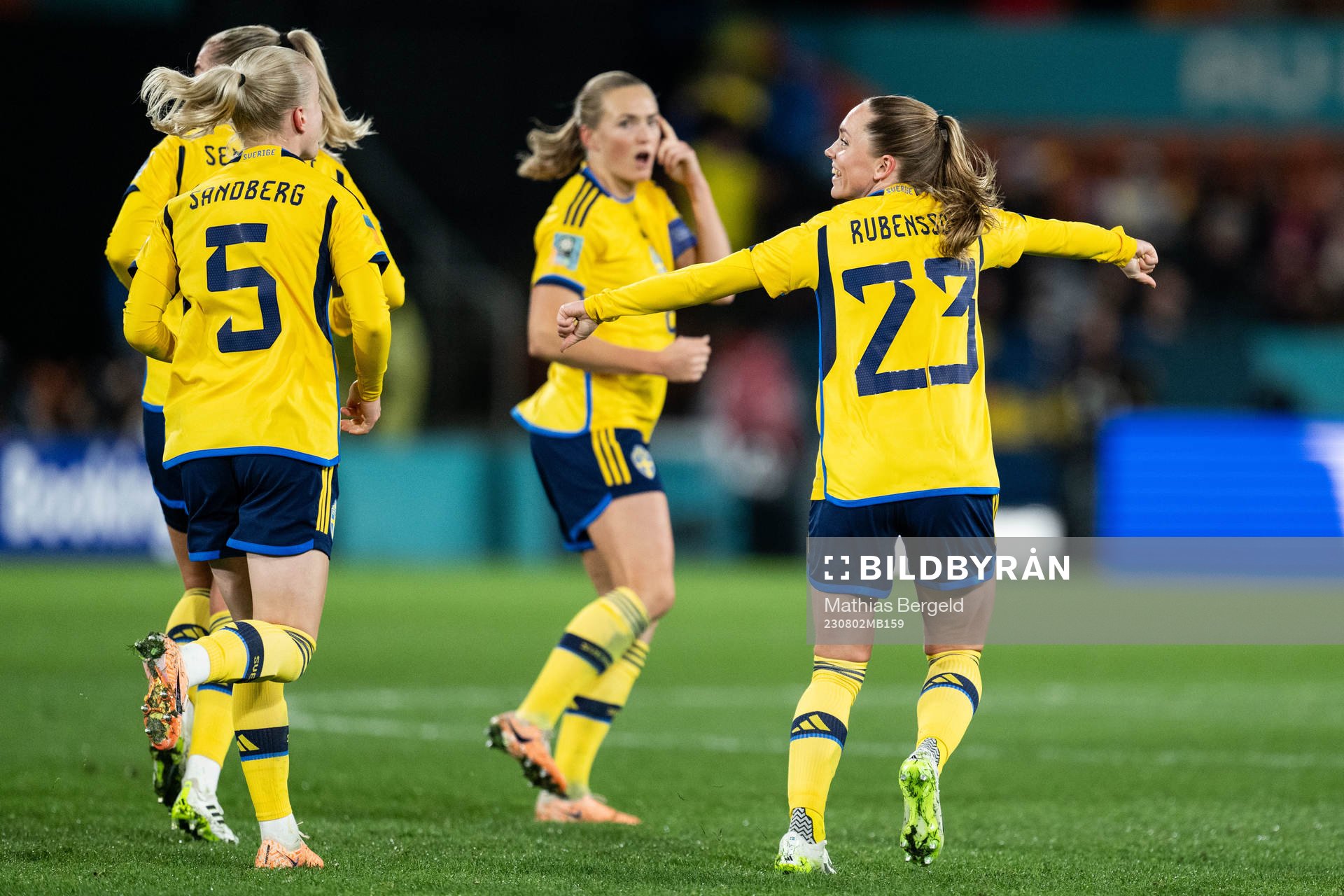 Elin Rubensson of Sweden celebrates