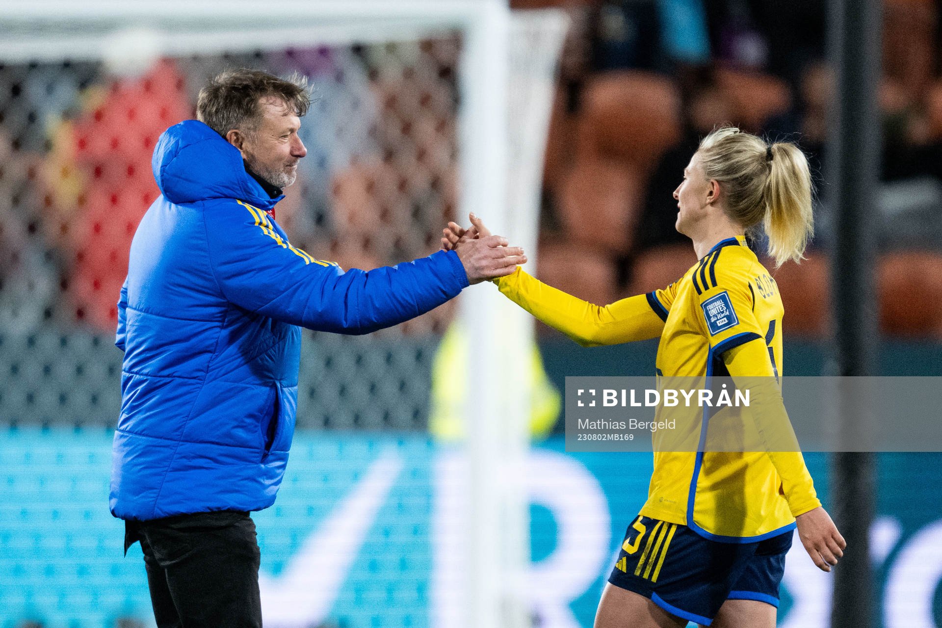 Head coach Peter Gerhardsson and Rebecka Blomqvist of