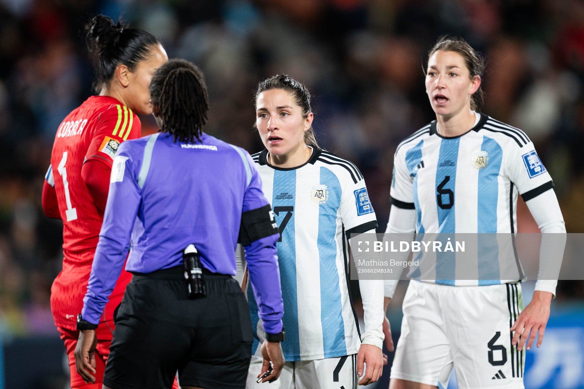 Romina Nunez and Aldana Cometti of Argentina reacts to