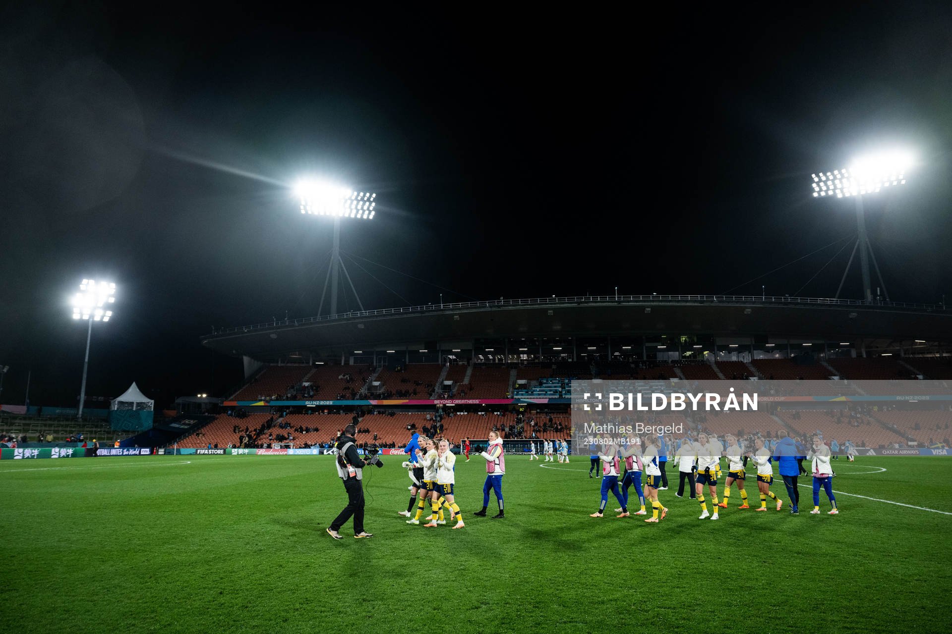 Players of Sweden after the FIFA Women's World Cup football match between Argentina and Sweden on August 2, 2023 in Hamilton.
