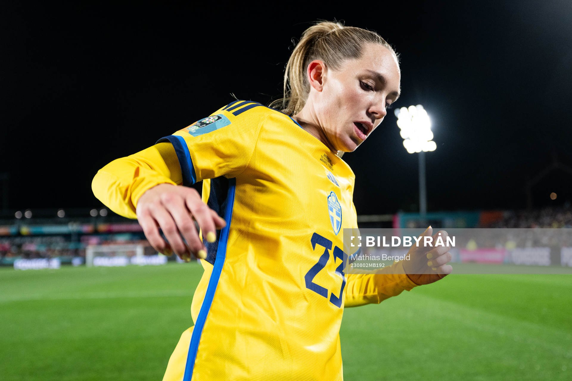 Elin Rubensson of Sweden after the FIFA Women's World Cup football match between Argentina and Sweden on August 2, 2023 in Hamilton.