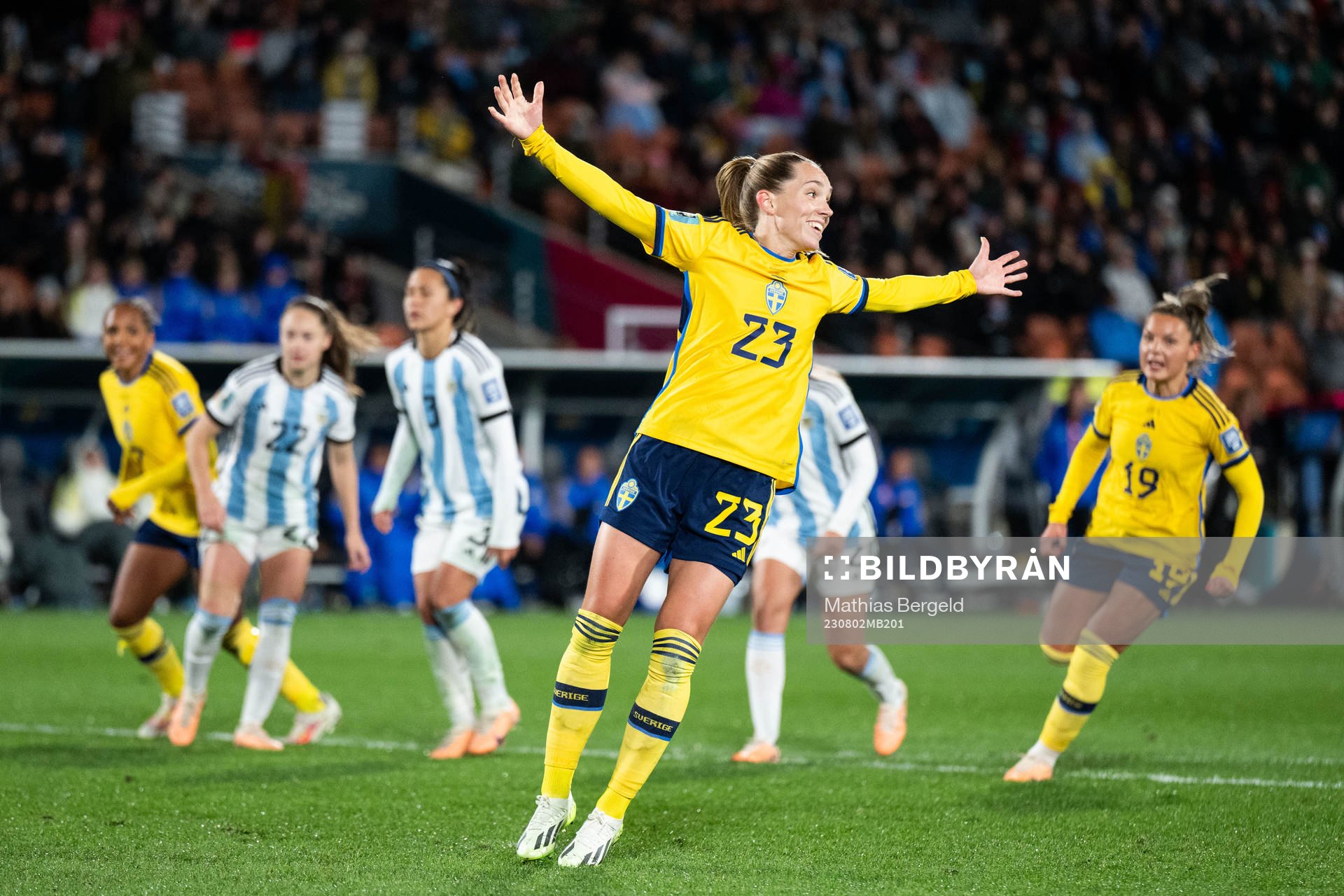 Elin Rubensson of Sweden celebrates