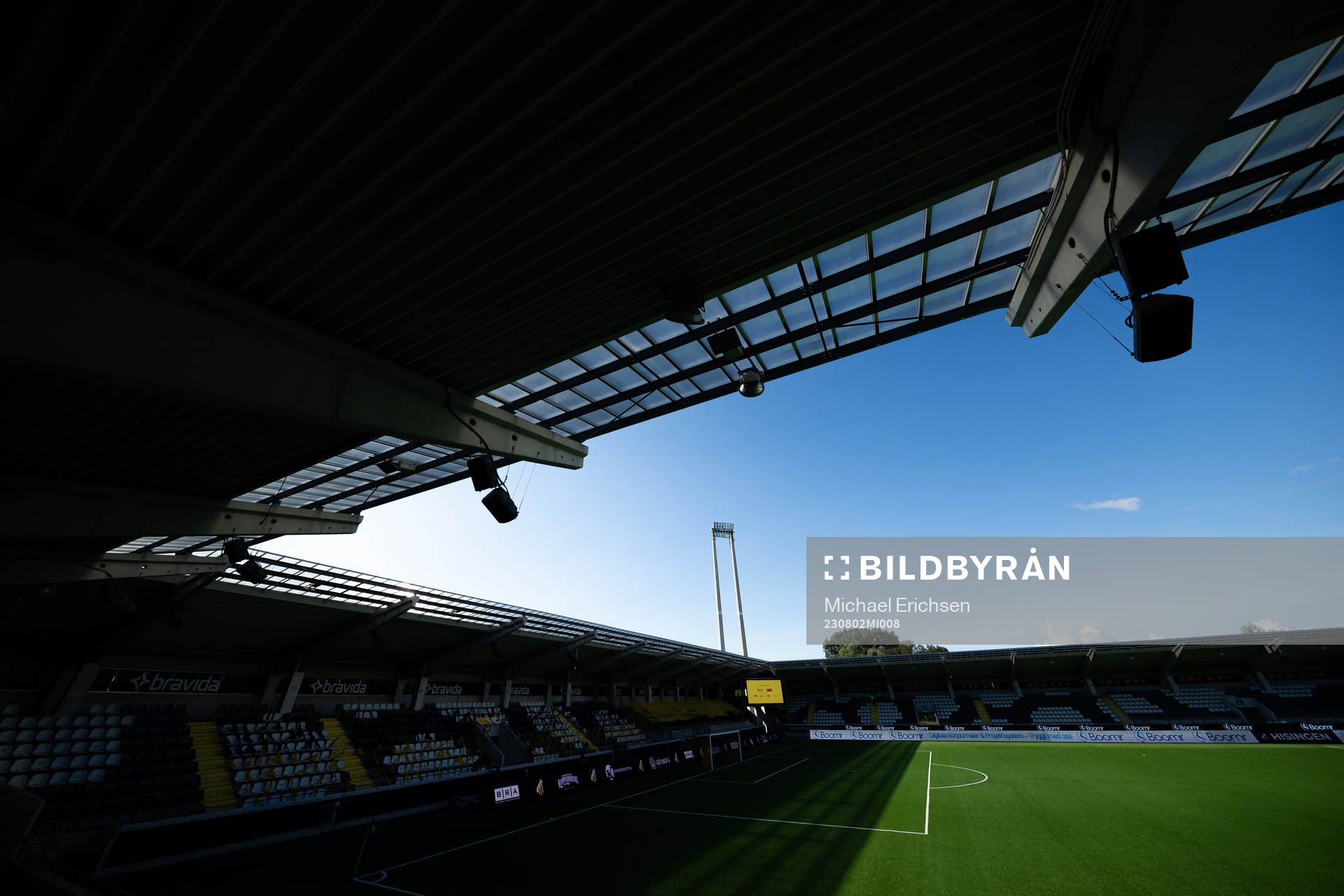 General view inside Bravida Arena before the UEFA Champions League qualification match between BK Häcken and Klaksvik on August 2, 2023 in Göteborg.