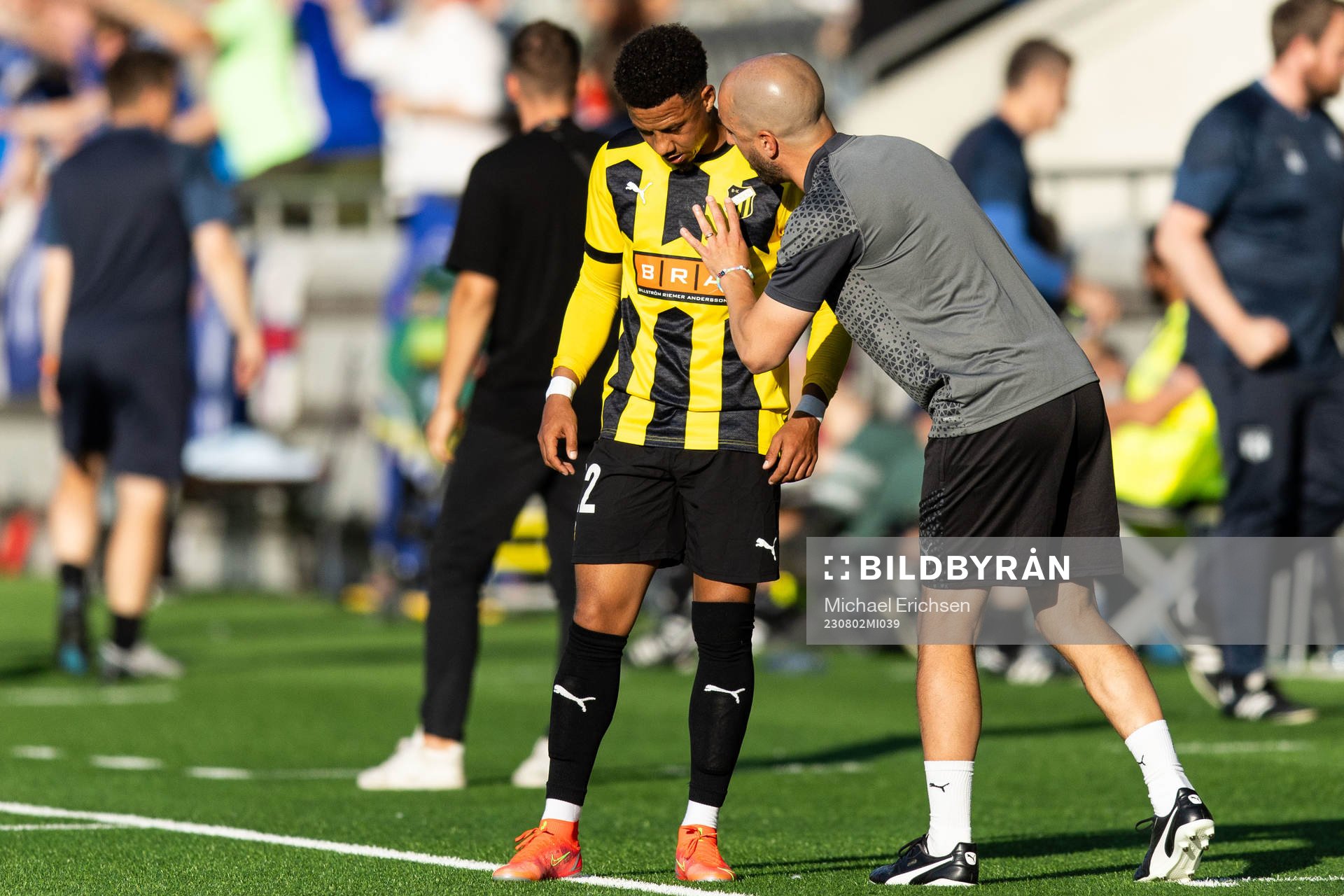 Tobias Sana and assistant coach Martin Foyston of Häcken