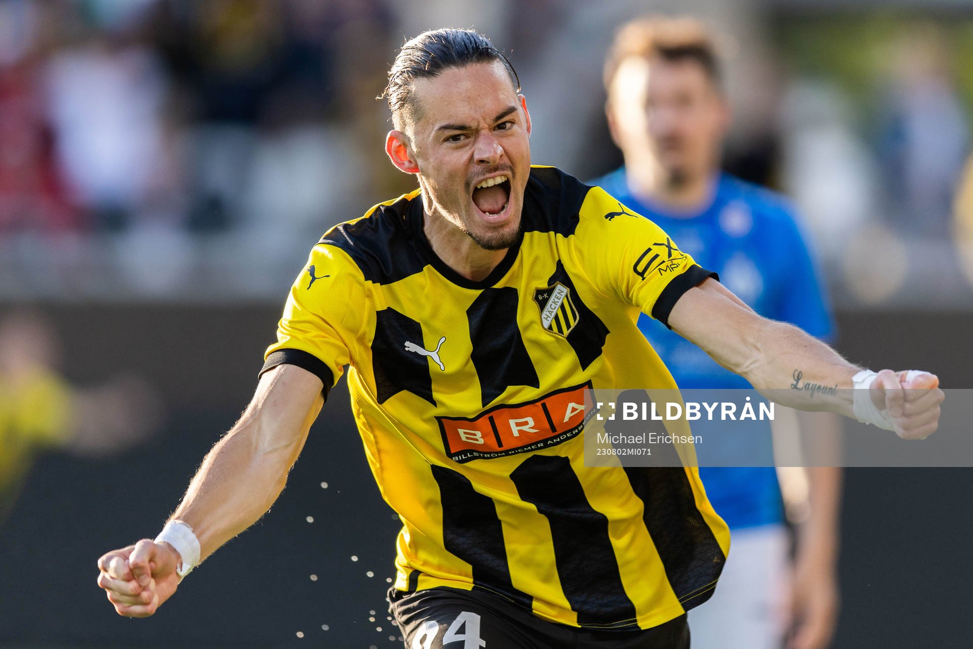 Amor Layouni of Häcken celebrates