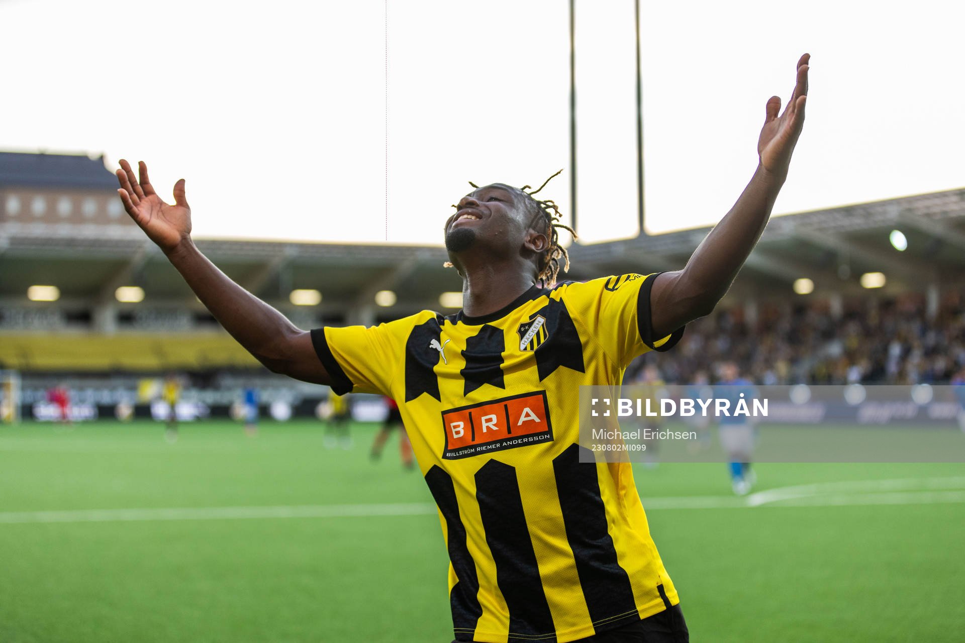 Ibrahim Sadiq of Häcken looks dejected