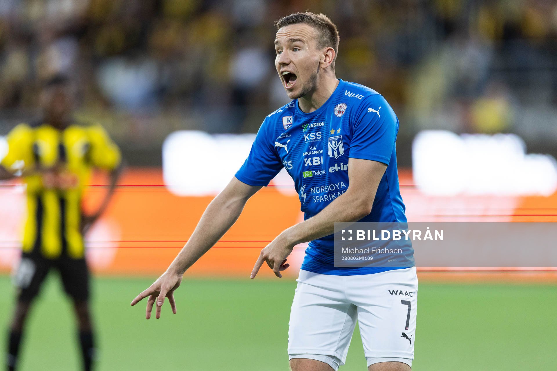 Arni Frederiksberg of Klaksvik reacts