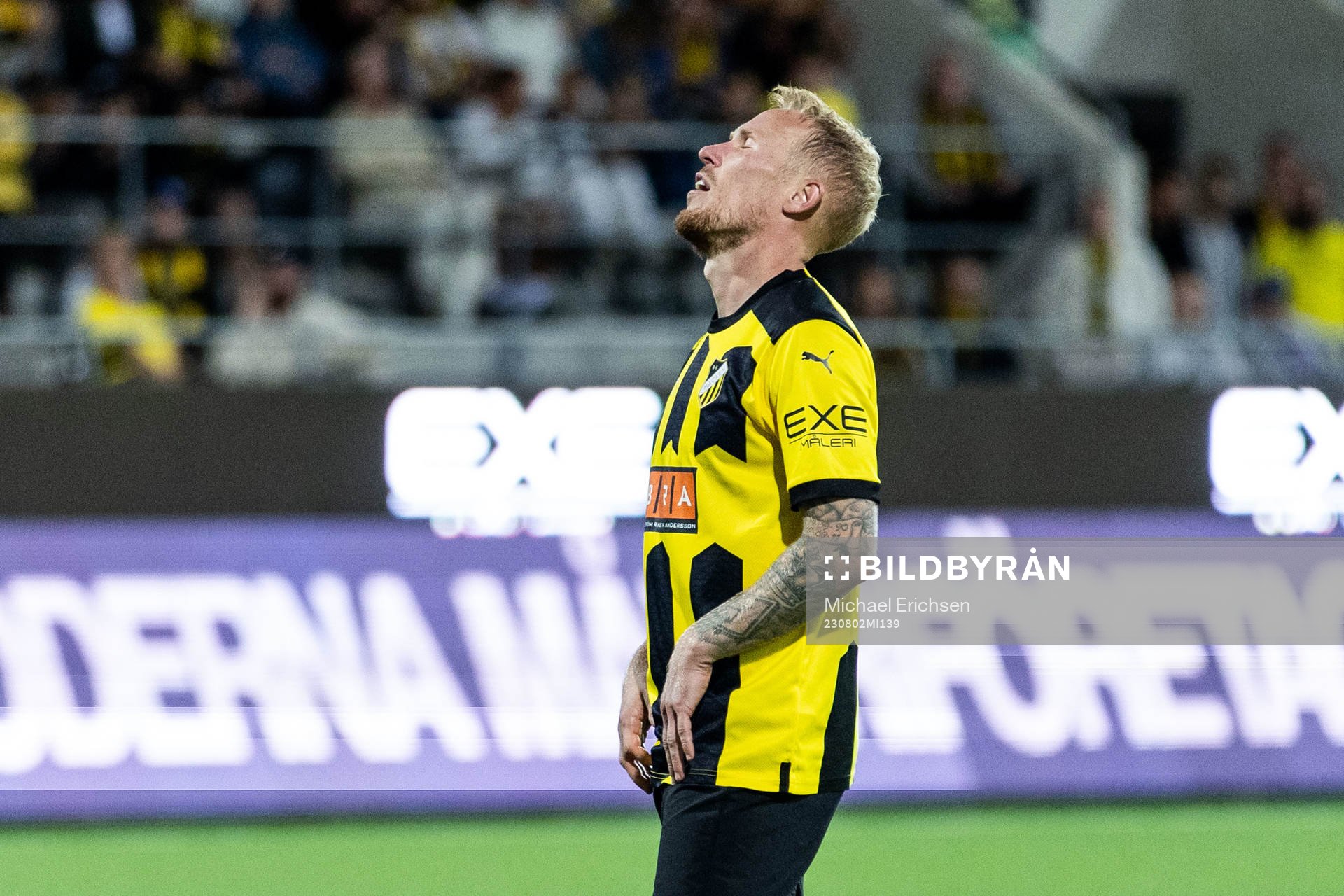 Mikkel Rygaard Jensen of Häcken looks dejected