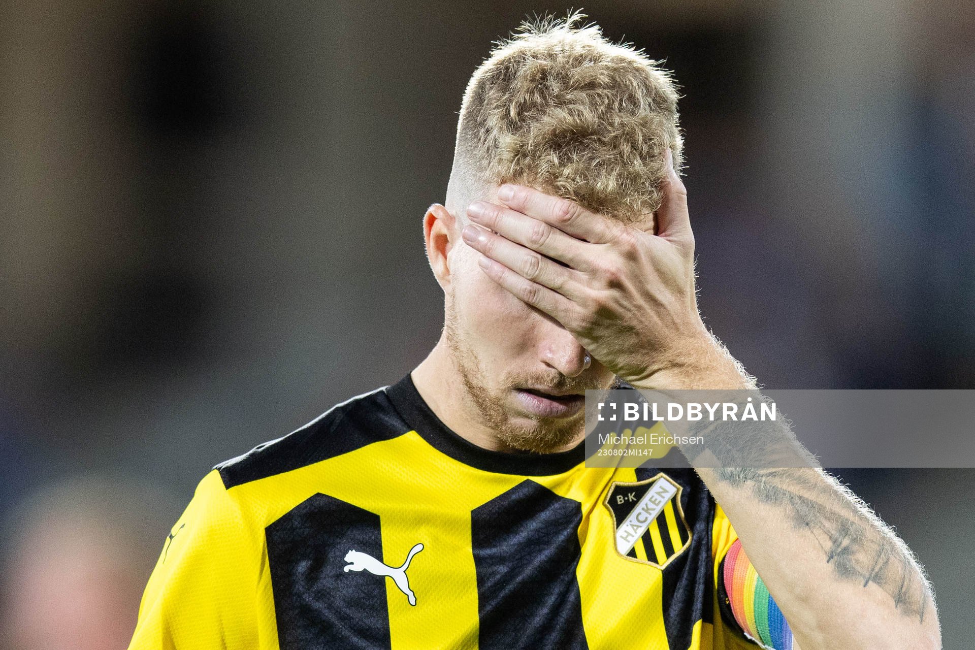 Samuel Gustafson of Häcken looks dejected