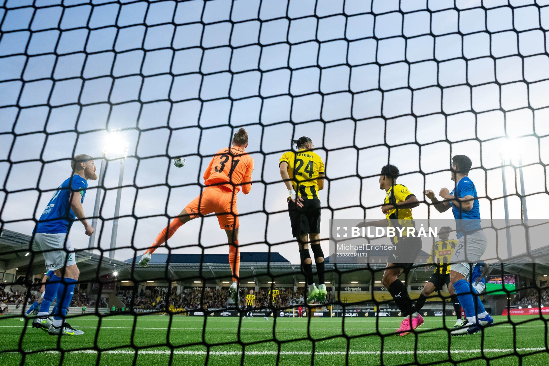 Goalkeeper Nils Jonatan Johansson of Klaksvik and Amor