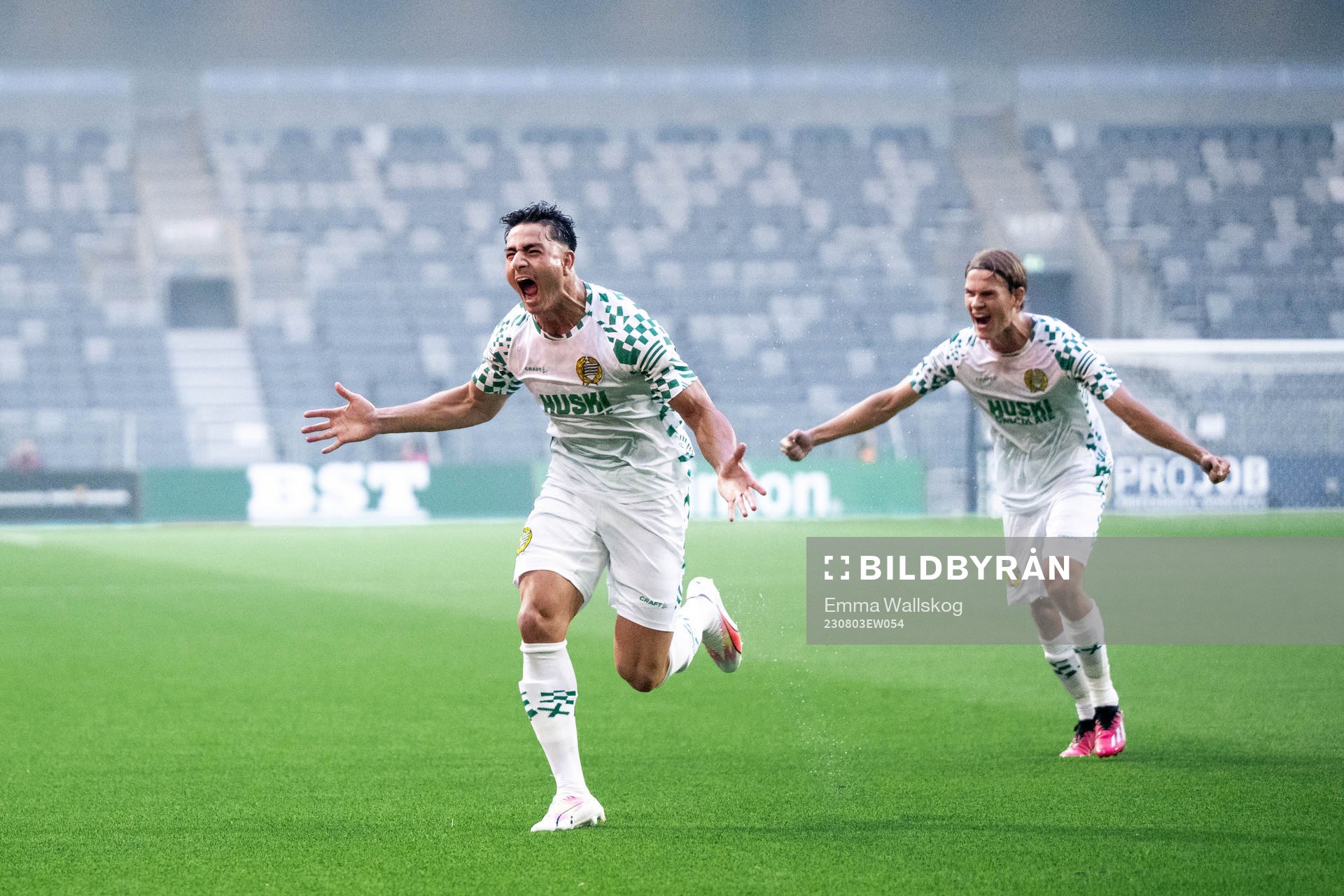 Jusef Erabi and Markus Karlsson of Hammarby celebrates