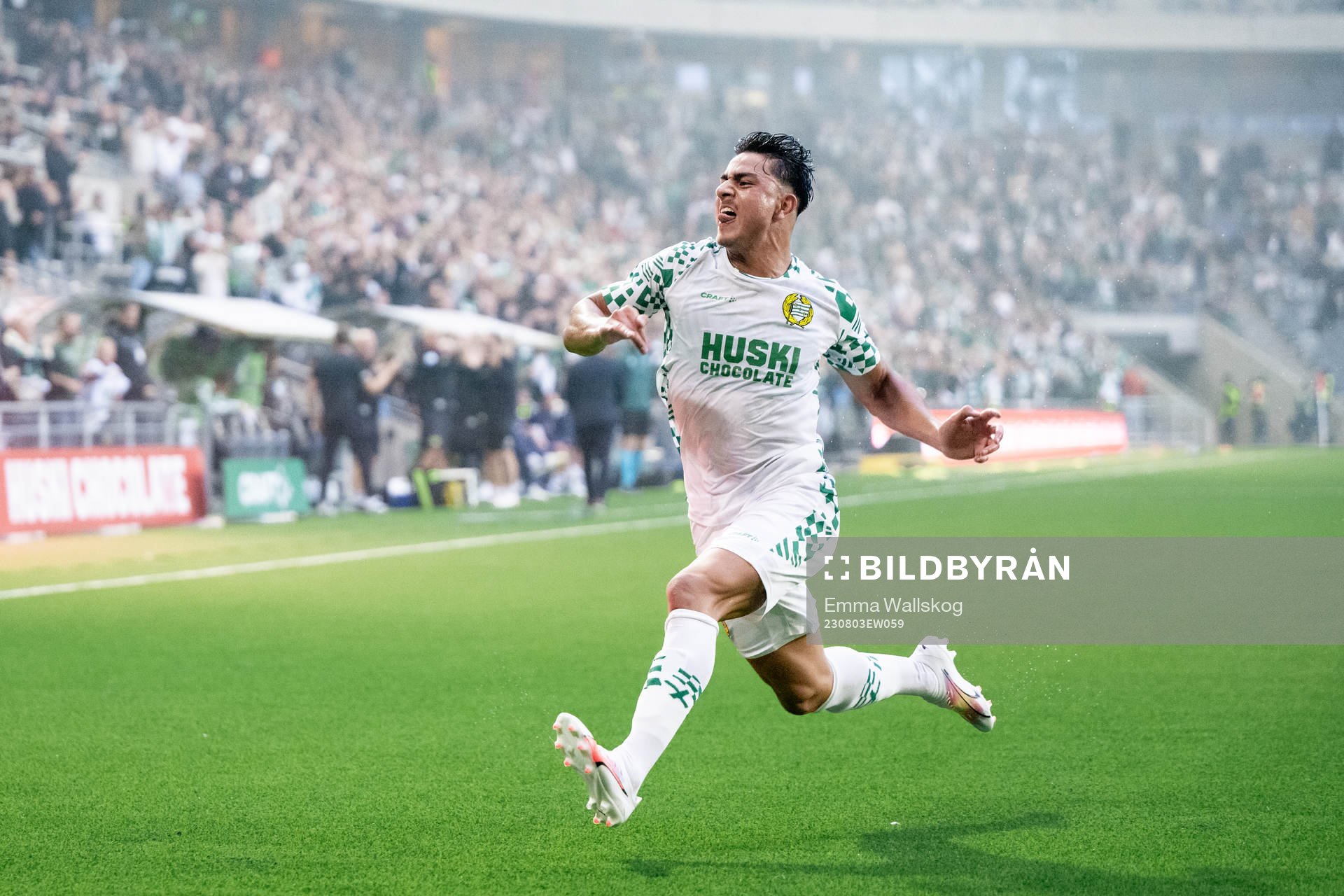 Jusef Erabi of Hammarby celebrates