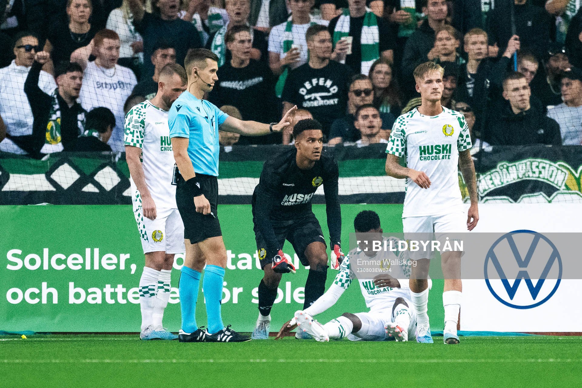 Shaquille Pinas of Hammarby in pain