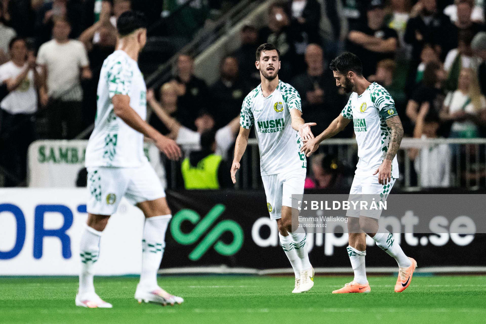 Adi Nalic and Nahir Besara of Hammarby celebrates