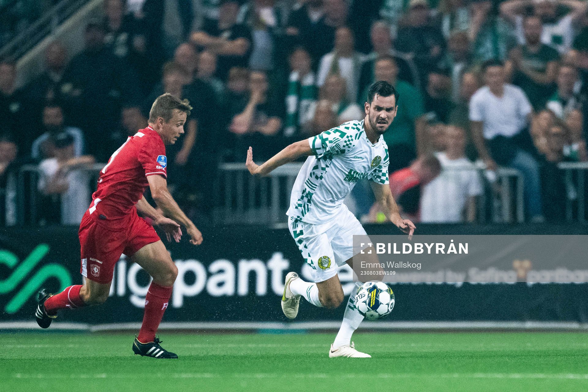 Mathias Kjølo of Twente and Adi Nalic of Hammarby