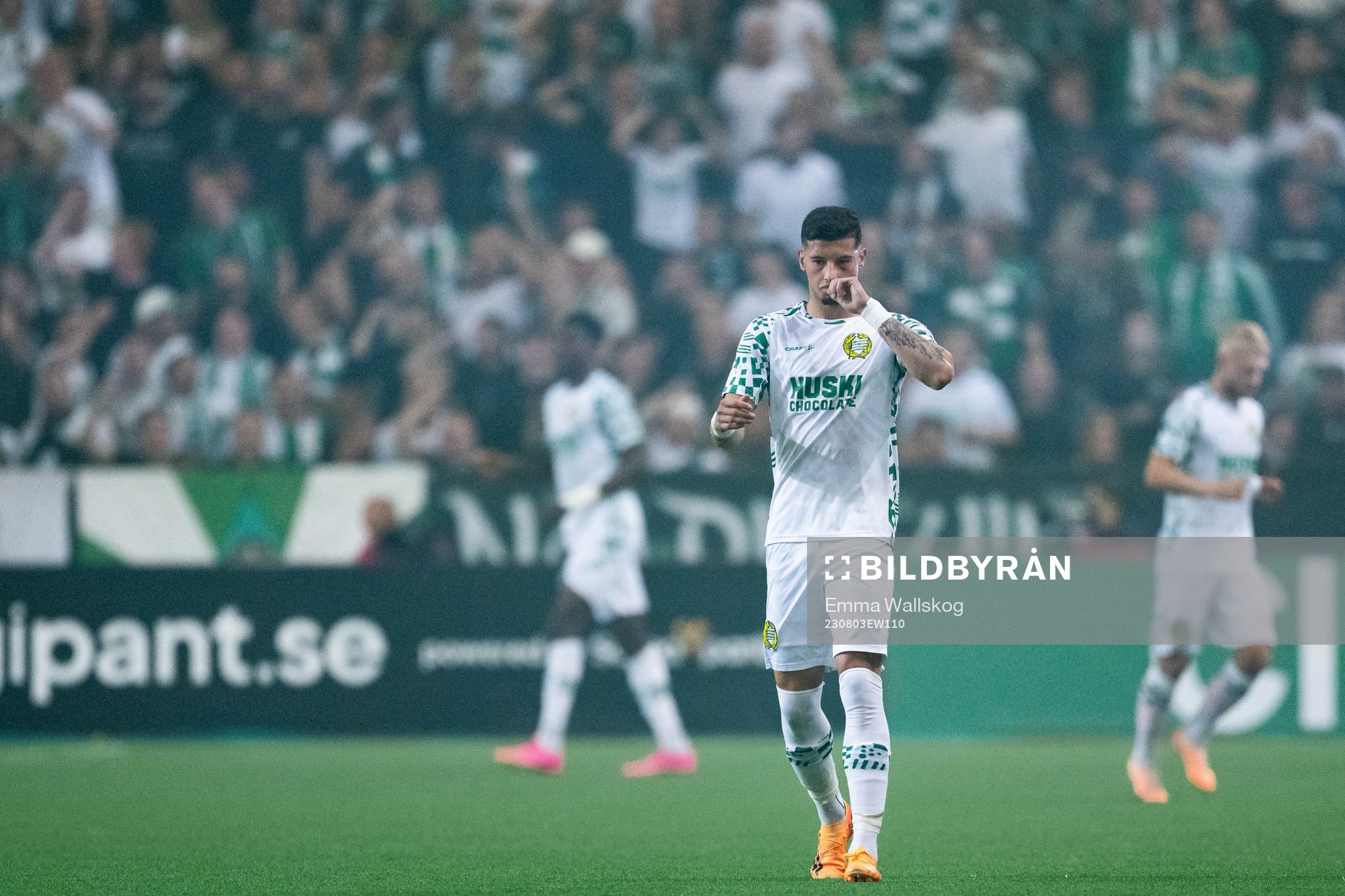 Viktor Djukanovic of Hammarby looks dejected
