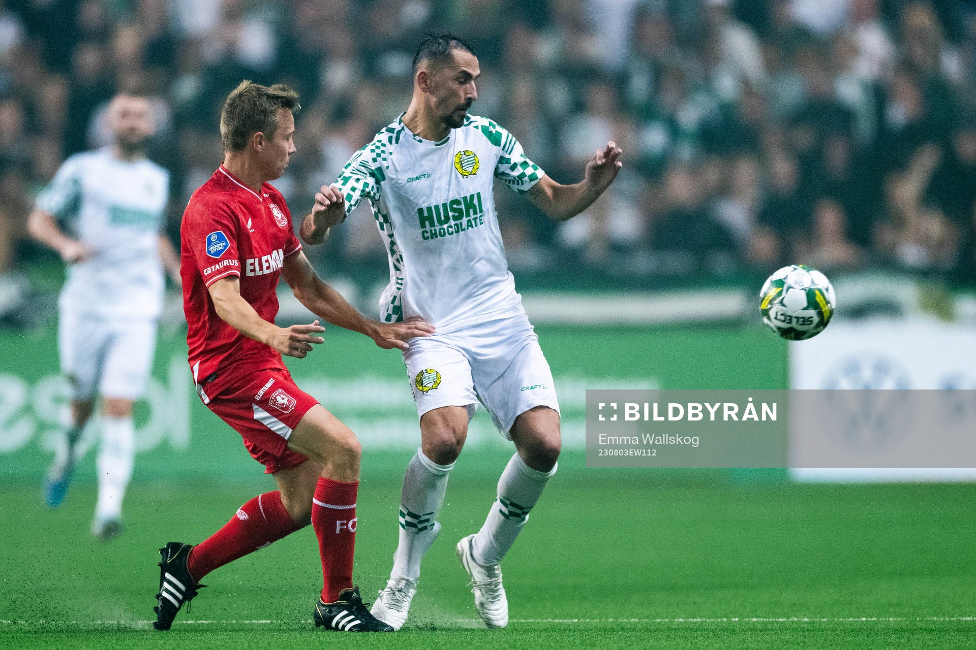 Mathias Kjølo of Twente and Loret Sadiku of Hammarby
