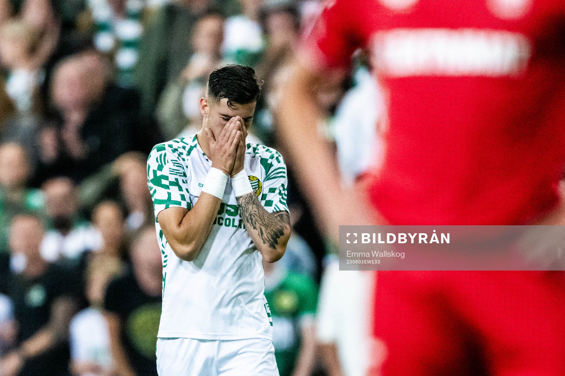 Viktor Djukanovic of Hammarby looks dejected