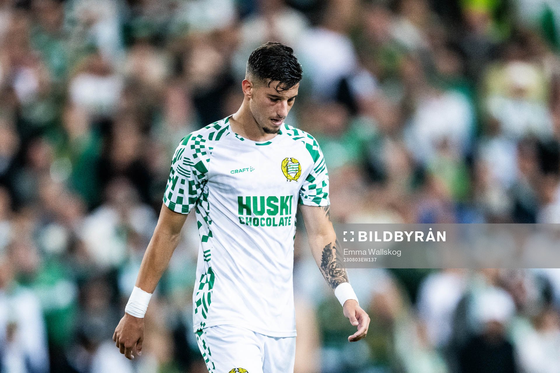 Viktor Djukanovic of Hammarby looks dejected