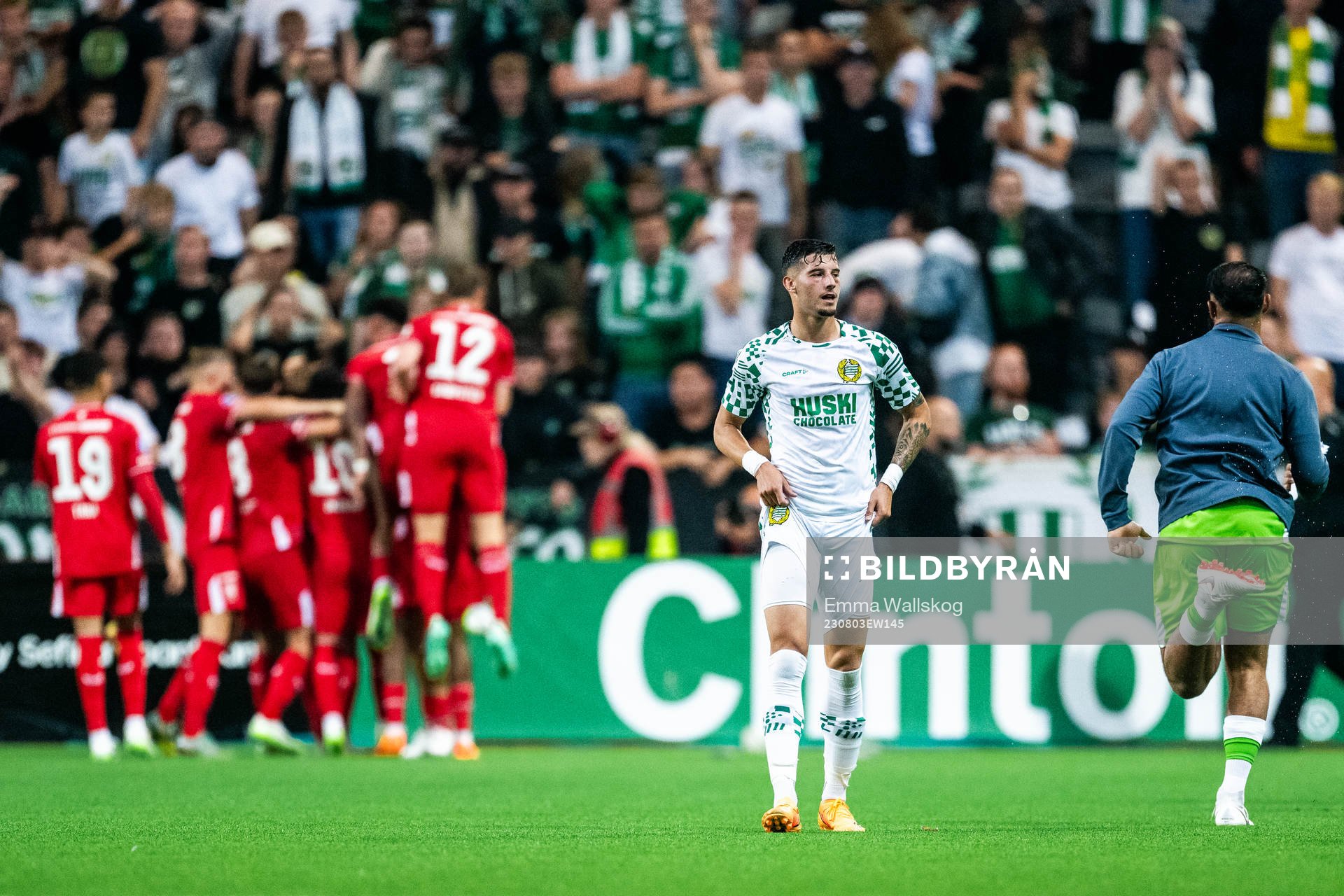 Viktor Djukanovic of Hammarby looks dejected