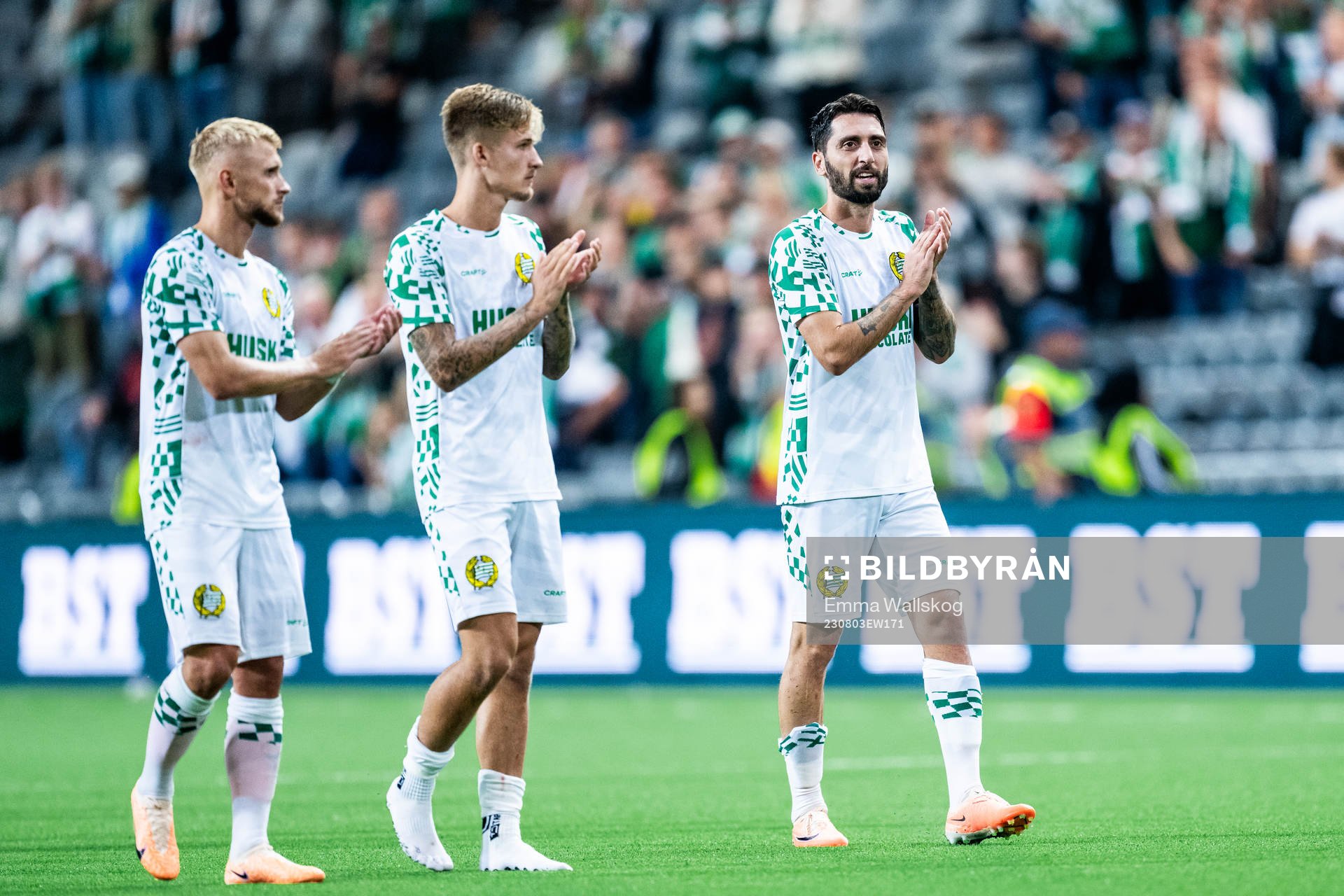Simon Strand, Fredrik Hammar and Nahir Besara of Hammarby