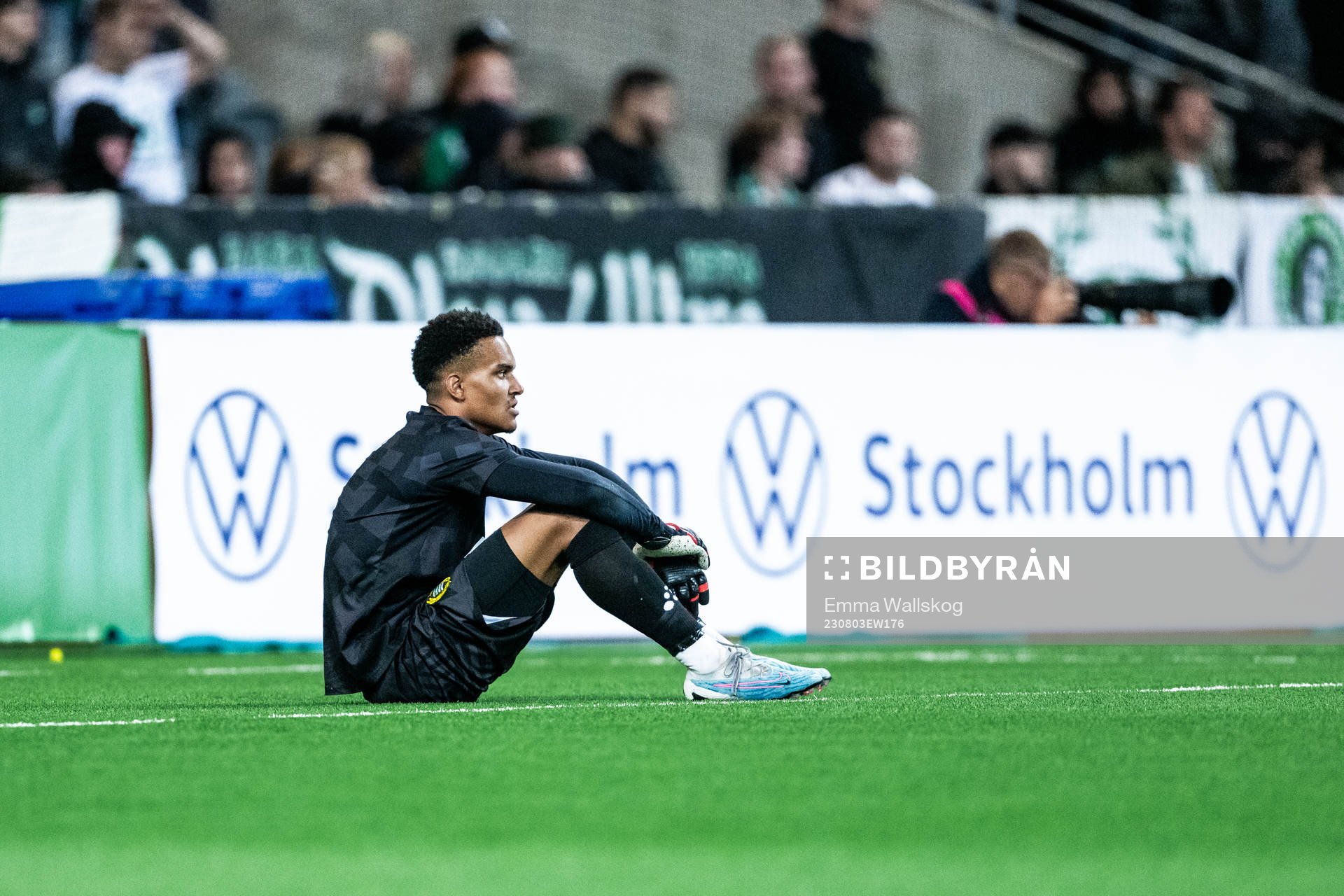 Goalkeeper Oliver Dovin of Hammarby looks dejected