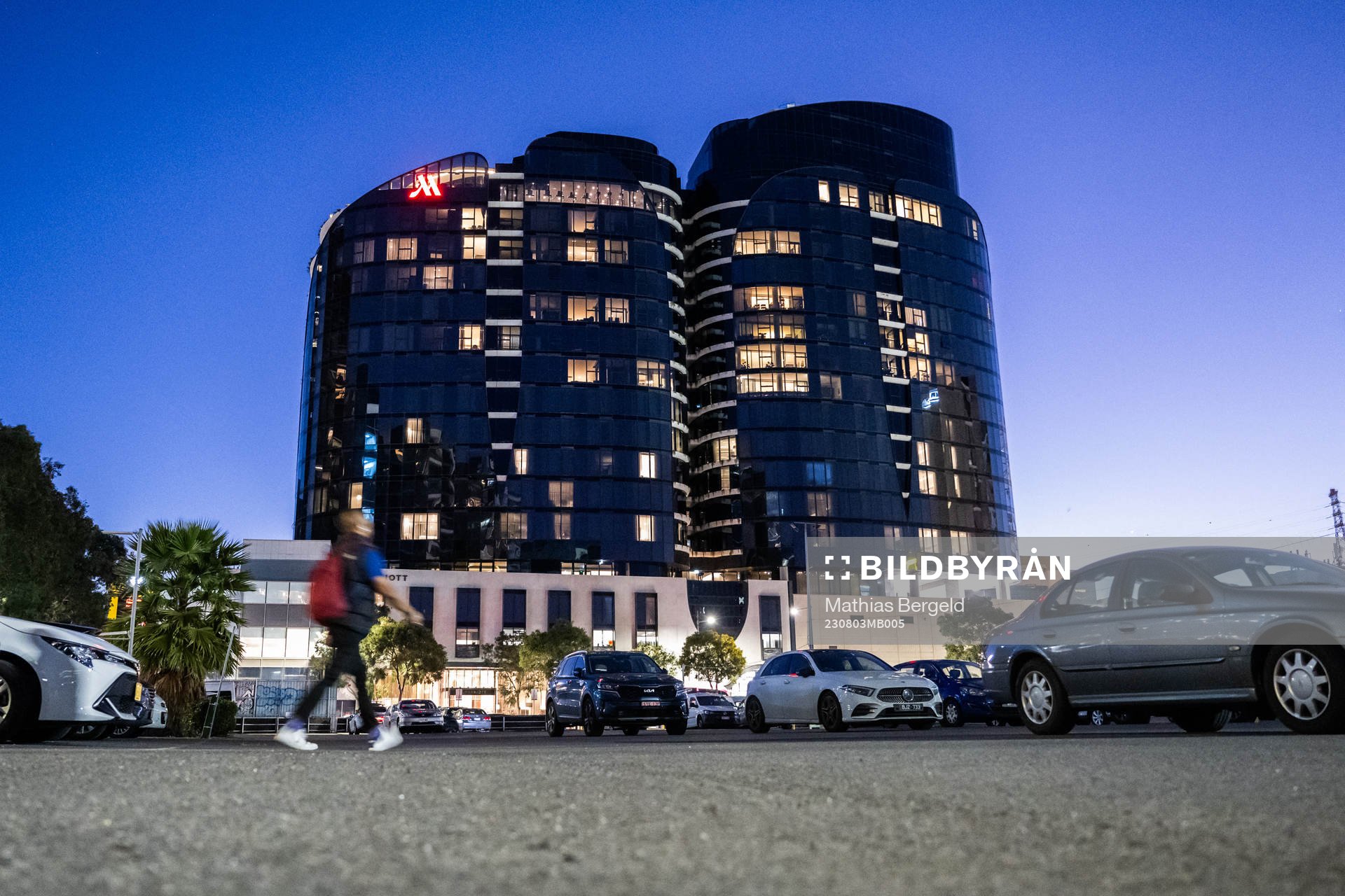 Melbourne Marriott Hotel Docklands, the team hotel of Sweden, during the FIFA Women's World Cup on August 3, 2023 in Melbourne. 