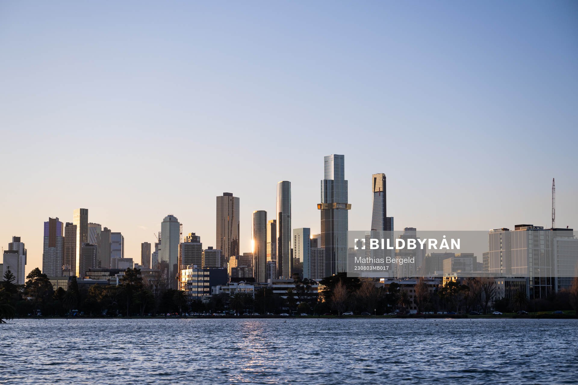 The citys skyline as seen from Albert Park