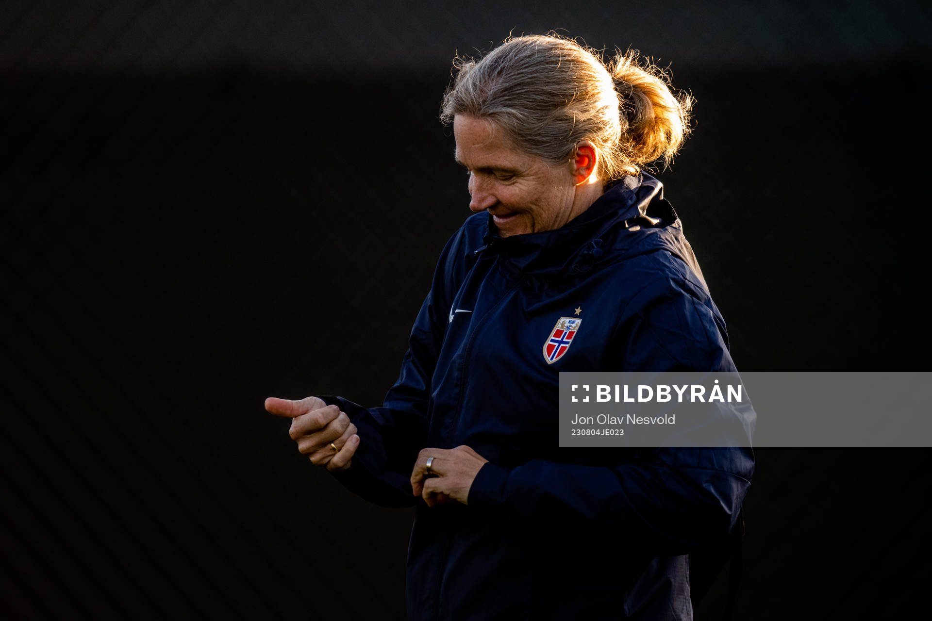 Head coach Hege Riise of Norway at a training session