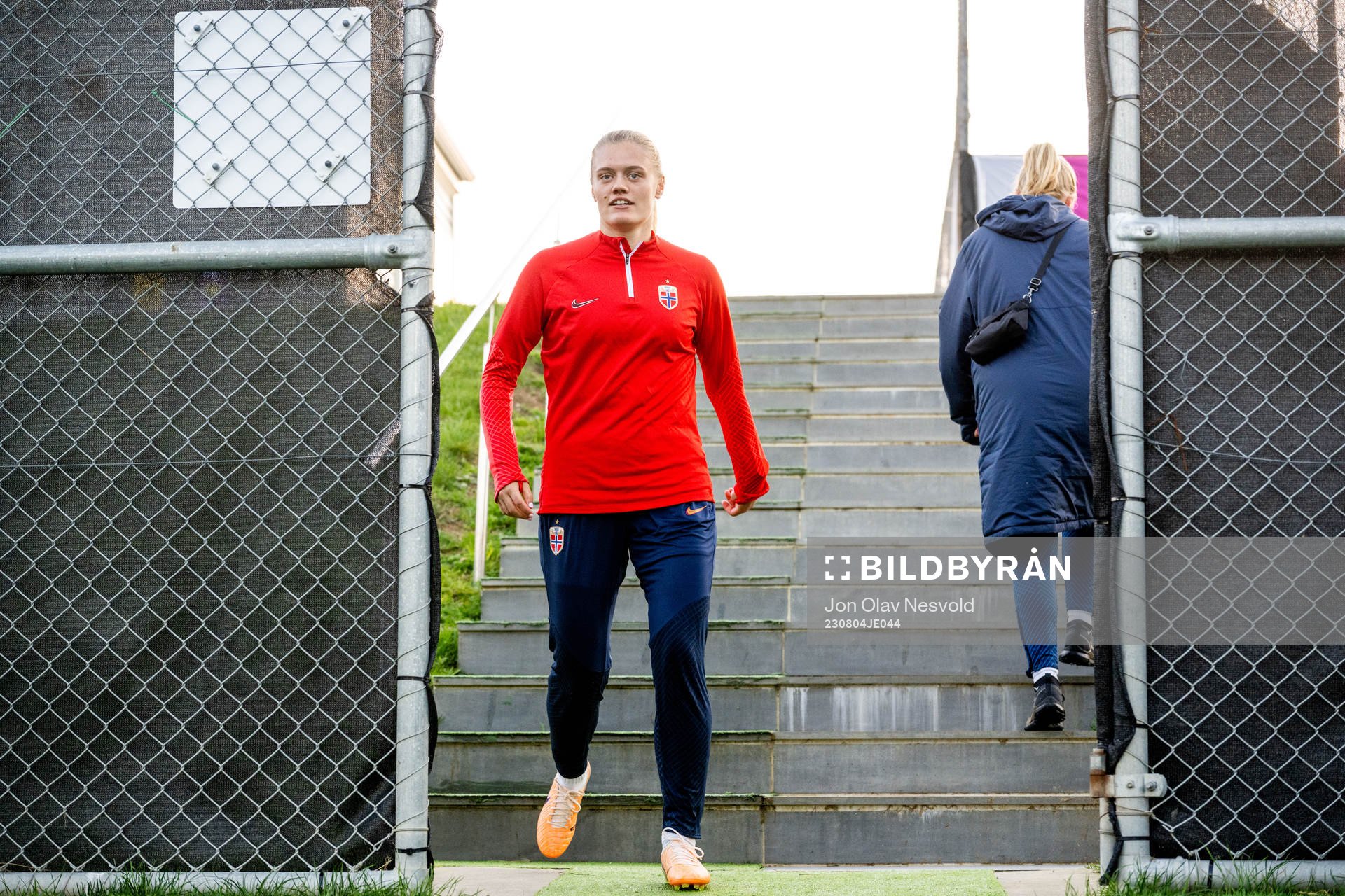 Mathilde Harviken of Norway at a training session