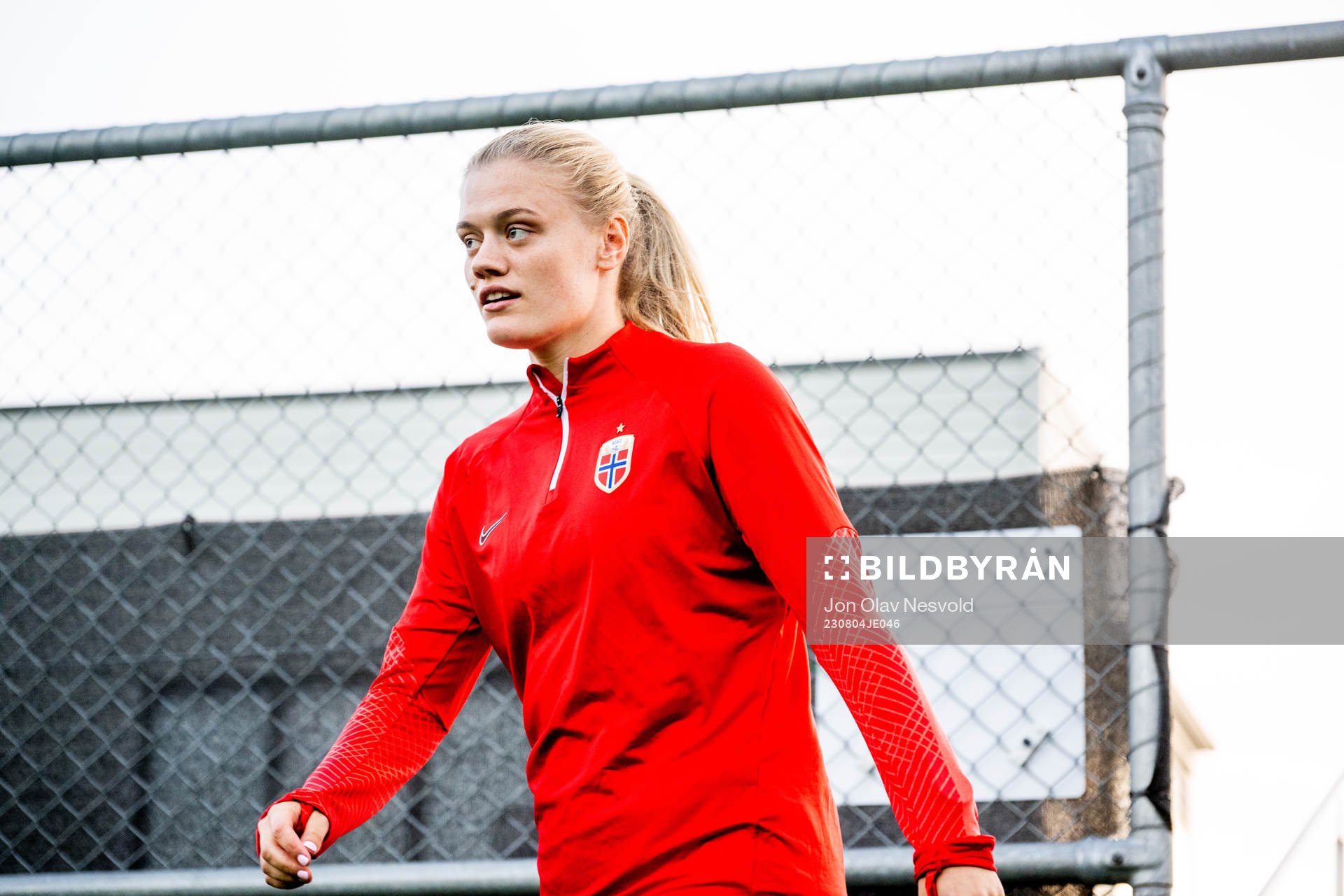 Mathilde Harviken of Norway at a training session